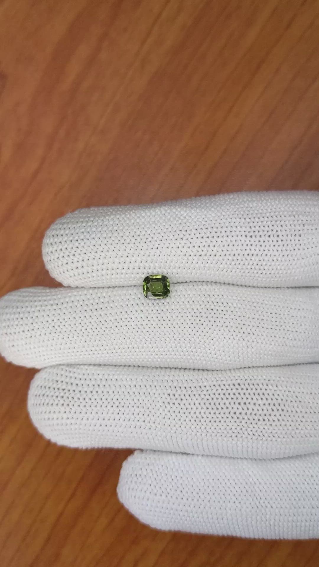 0.77 Ct. Yellowish Green Sapphire from Madagascar Size Video
