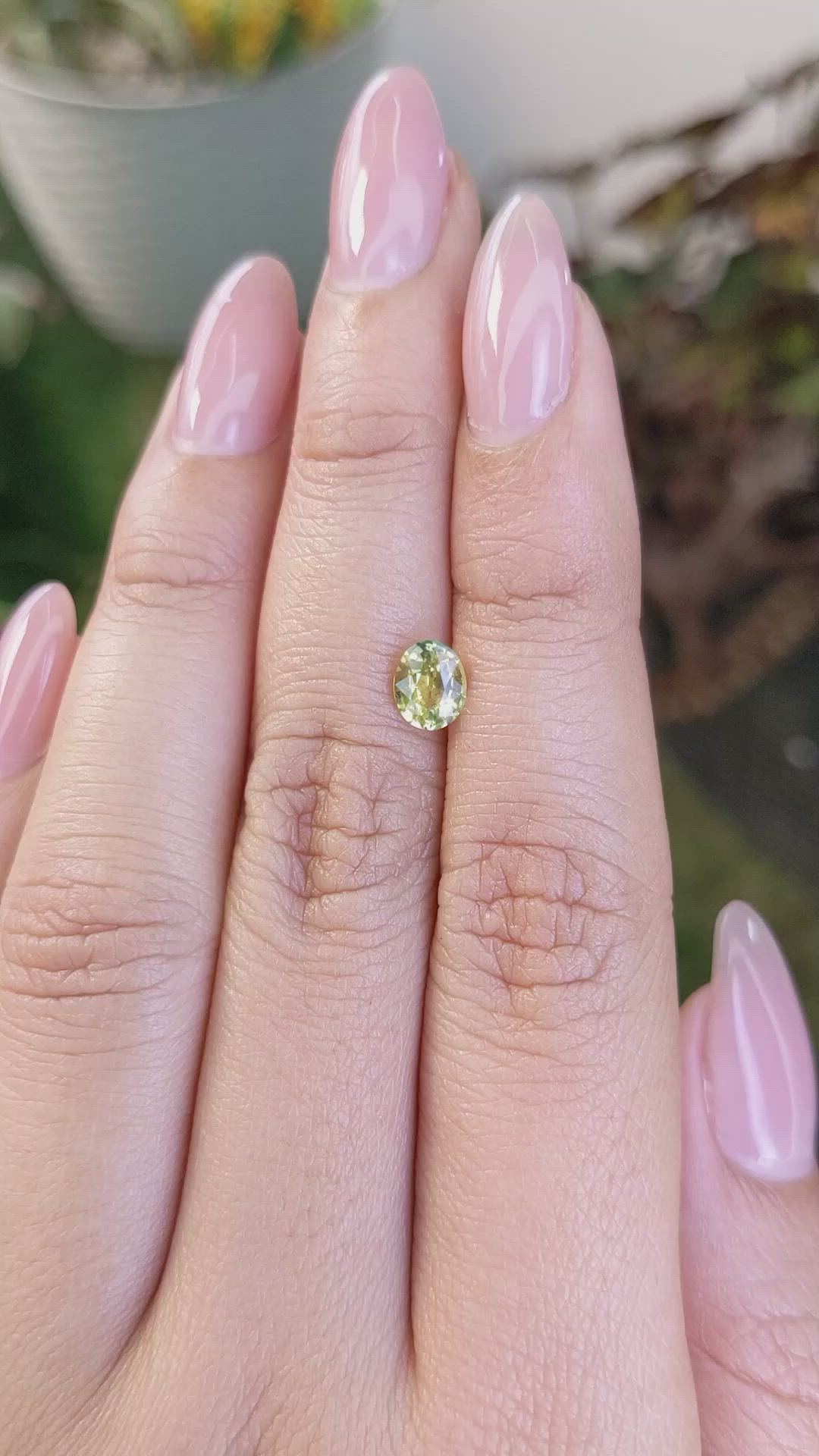 0.82 Ct. Greenish Yellow Sapphire from Madagascar Size Video