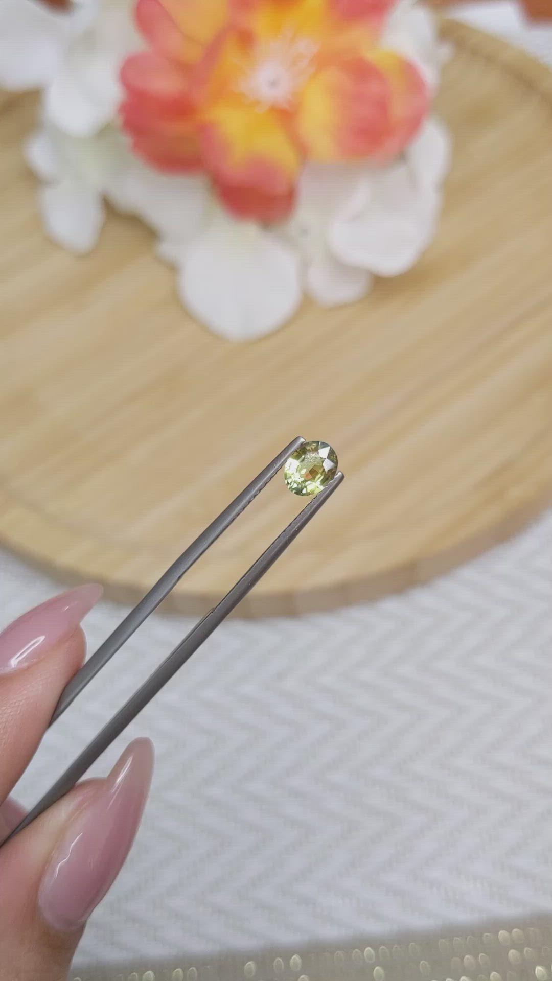 0.82 Ct. Greenish Yellow Sapphire from Madagascar Size Video