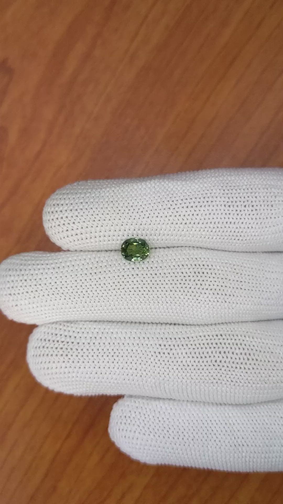 1.04 Ct. Green Sapphire from Madagascar Size Video