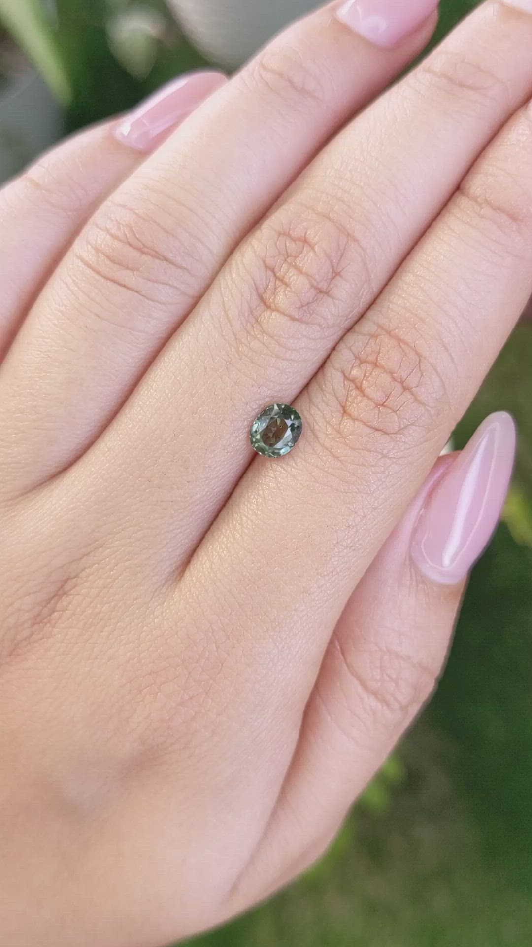 1.04 Ct. Green Sapphire from Madagascar Size Video