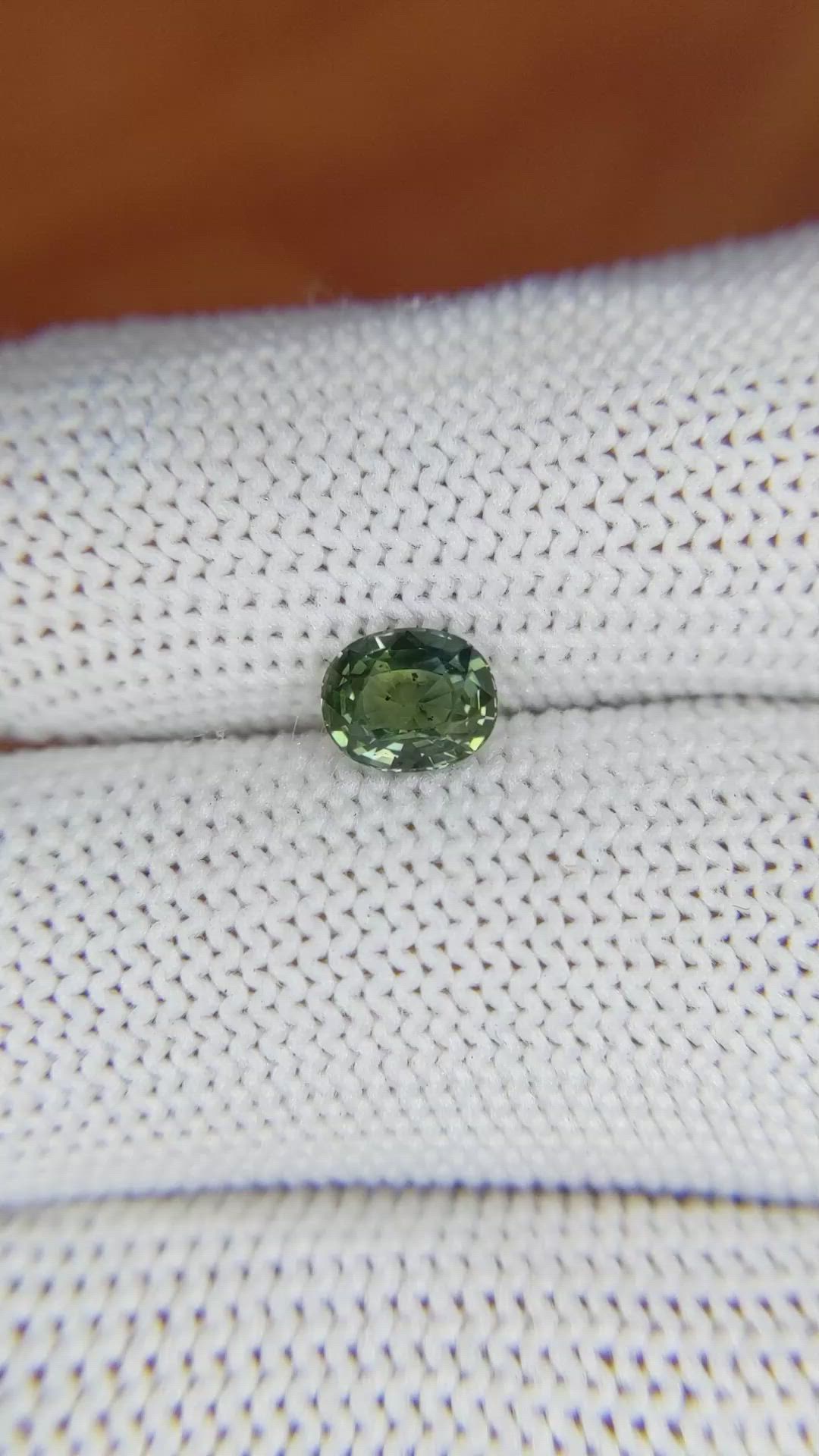 1.04 Ct. Green Sapphire from Madagascar Size Video