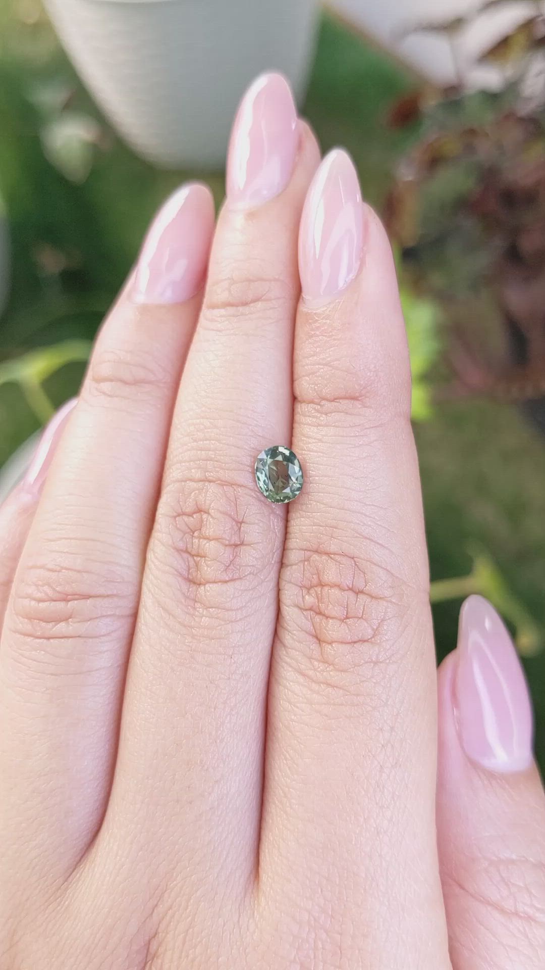 1.04 Ct. Green Sapphire from Madagascar Size Video