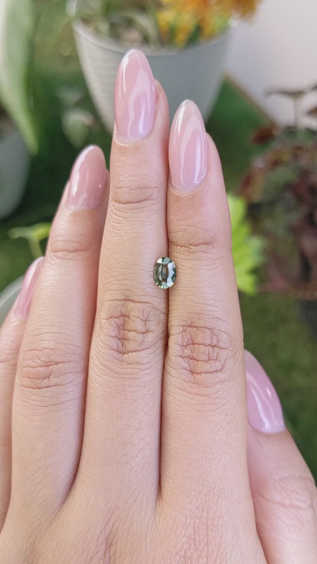 0.69 Ct. Green Sapphire from Madagascar Size Video