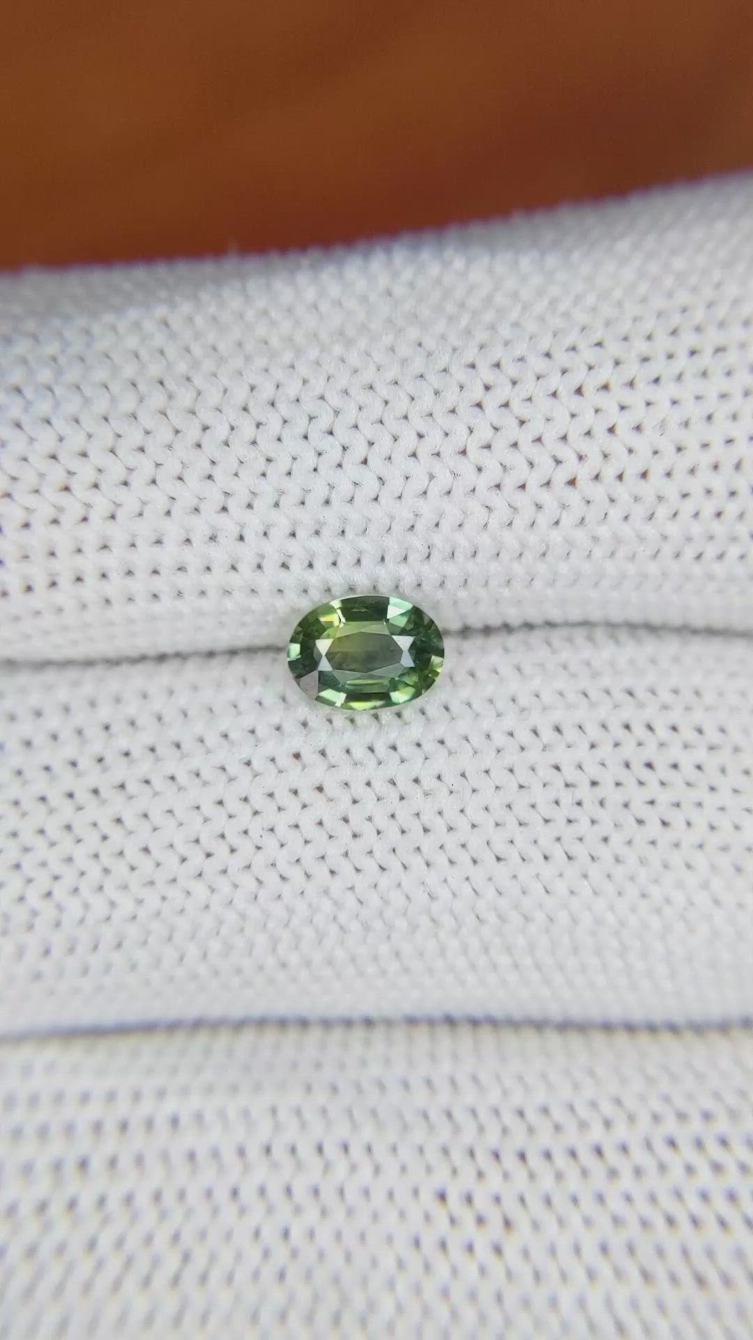 0.69 Ct. Green Sapphire from Madagascar Size Video