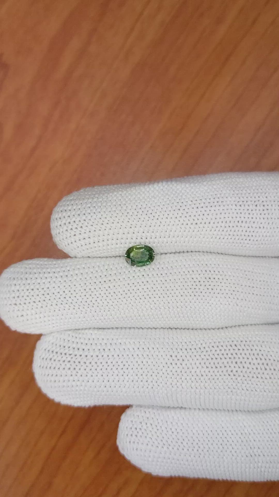 0.69 Ct. Green Sapphire from Madagascar Size Video