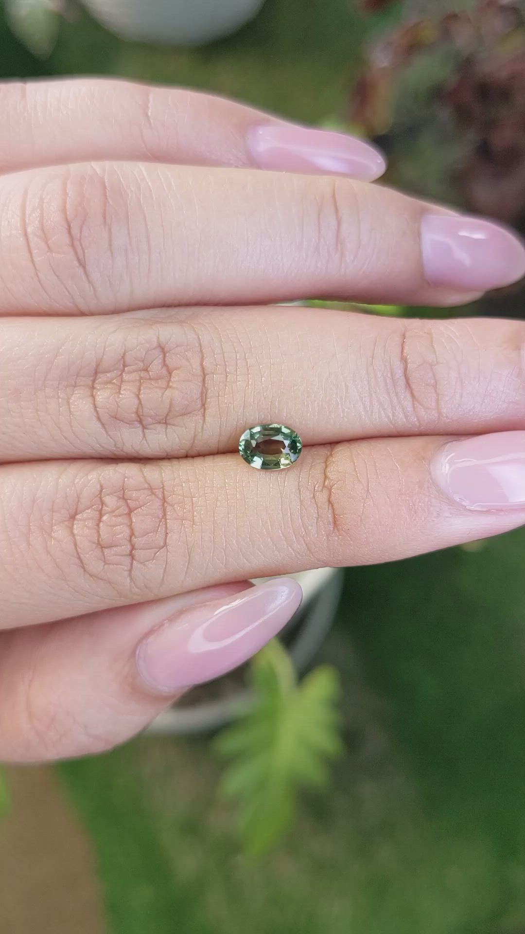 0.69 Ct. Green Sapphire from Madagascar Size Video