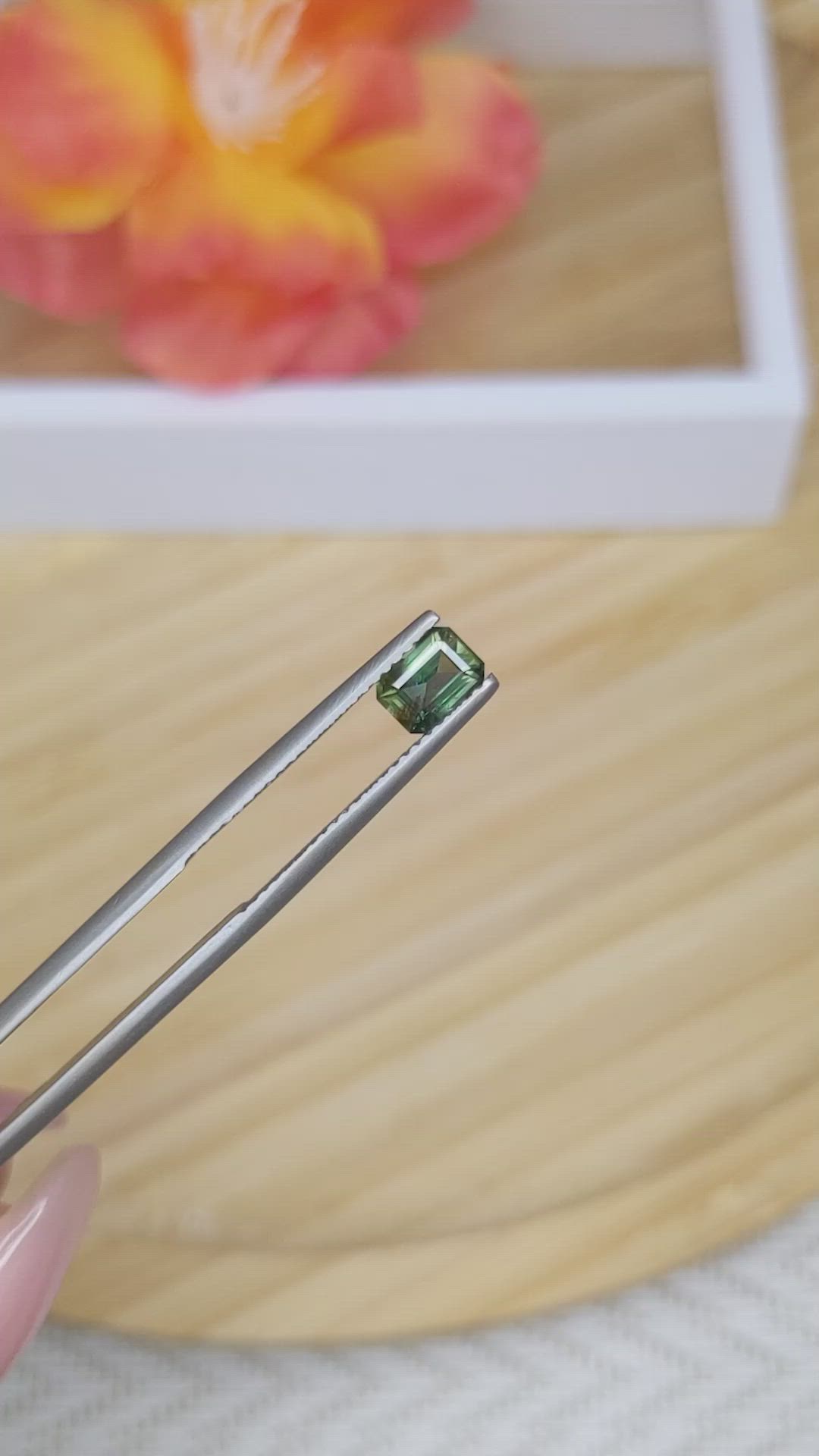 0.79 Ct. Green Sapphire from Madagascar Size Video