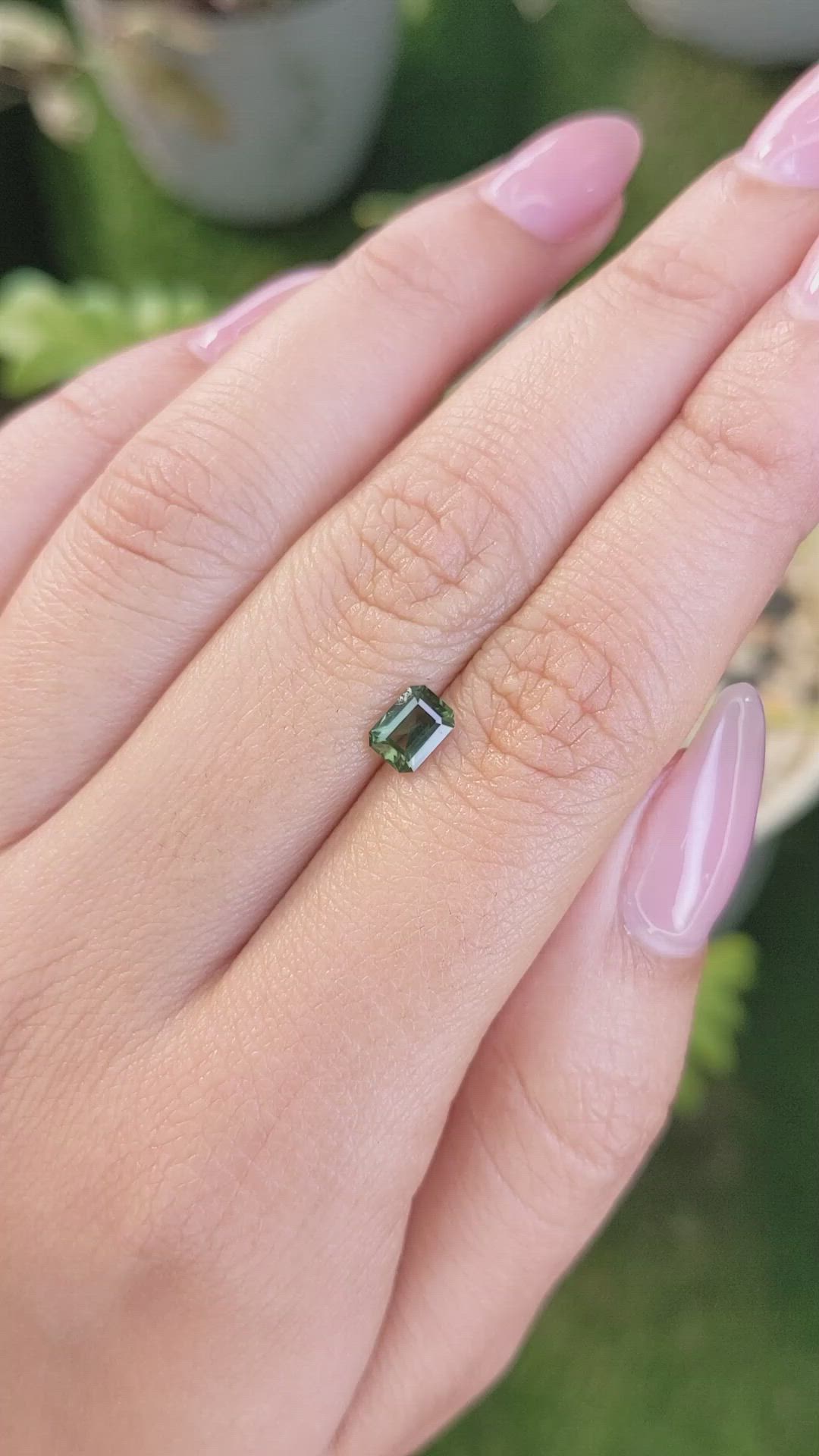 0.79 Ct. Green Sapphire from Madagascar Size Video