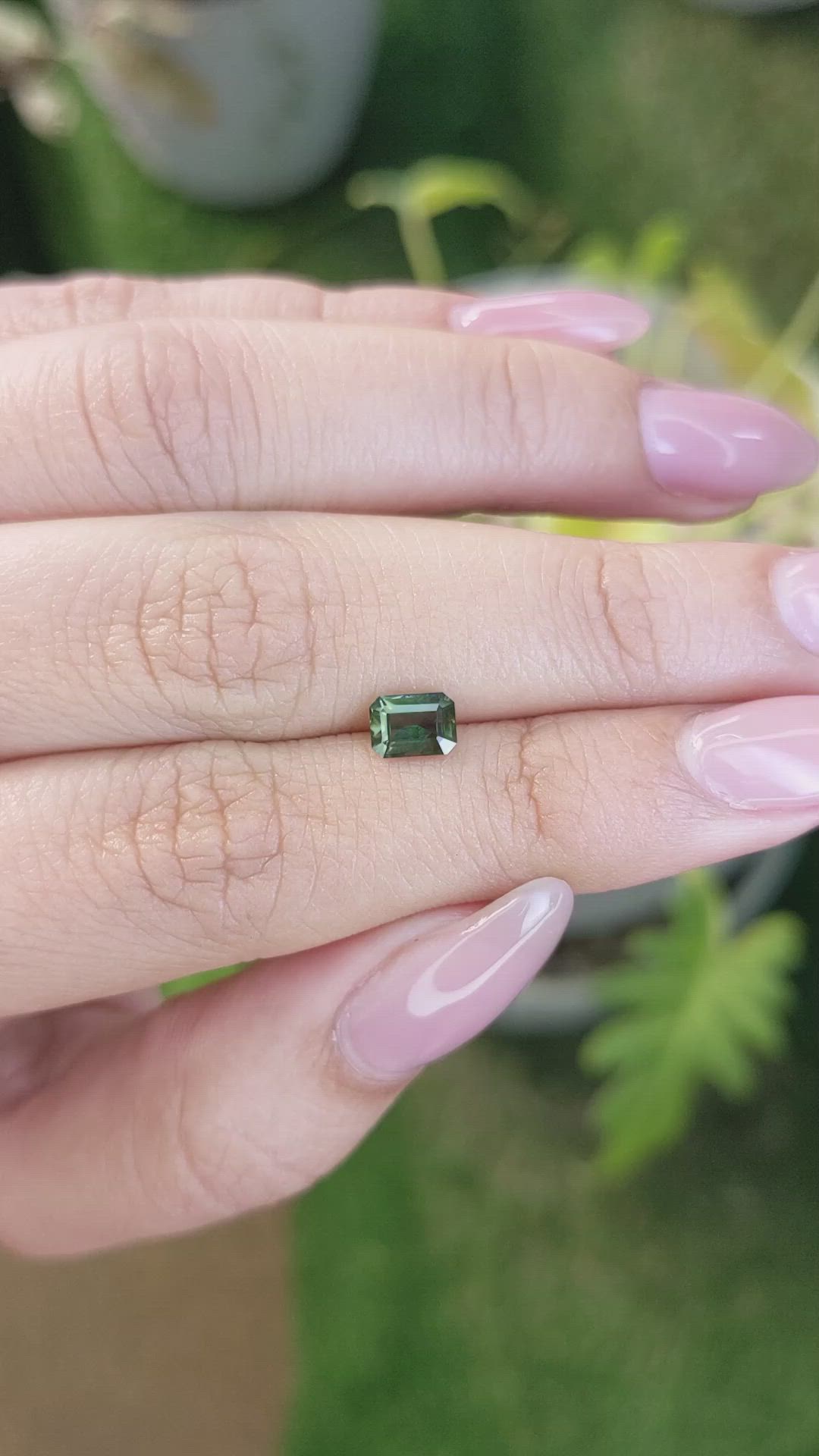 0.79 Ct. Green Sapphire from Madagascar Size Video