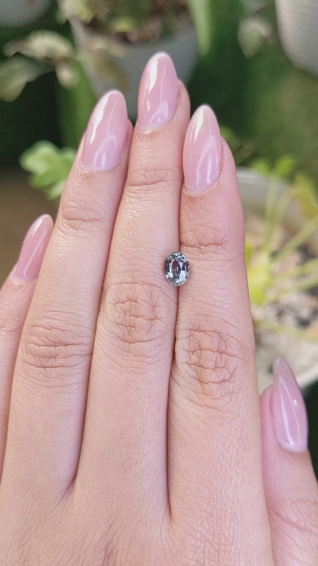 1.01 Ct. Bluish Grey Sapphire from Madagascar Size Video