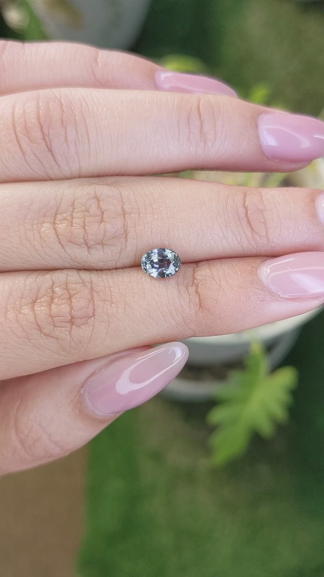 1.01 Ct. Bluish Grey Sapphire from Madagascar Size Video