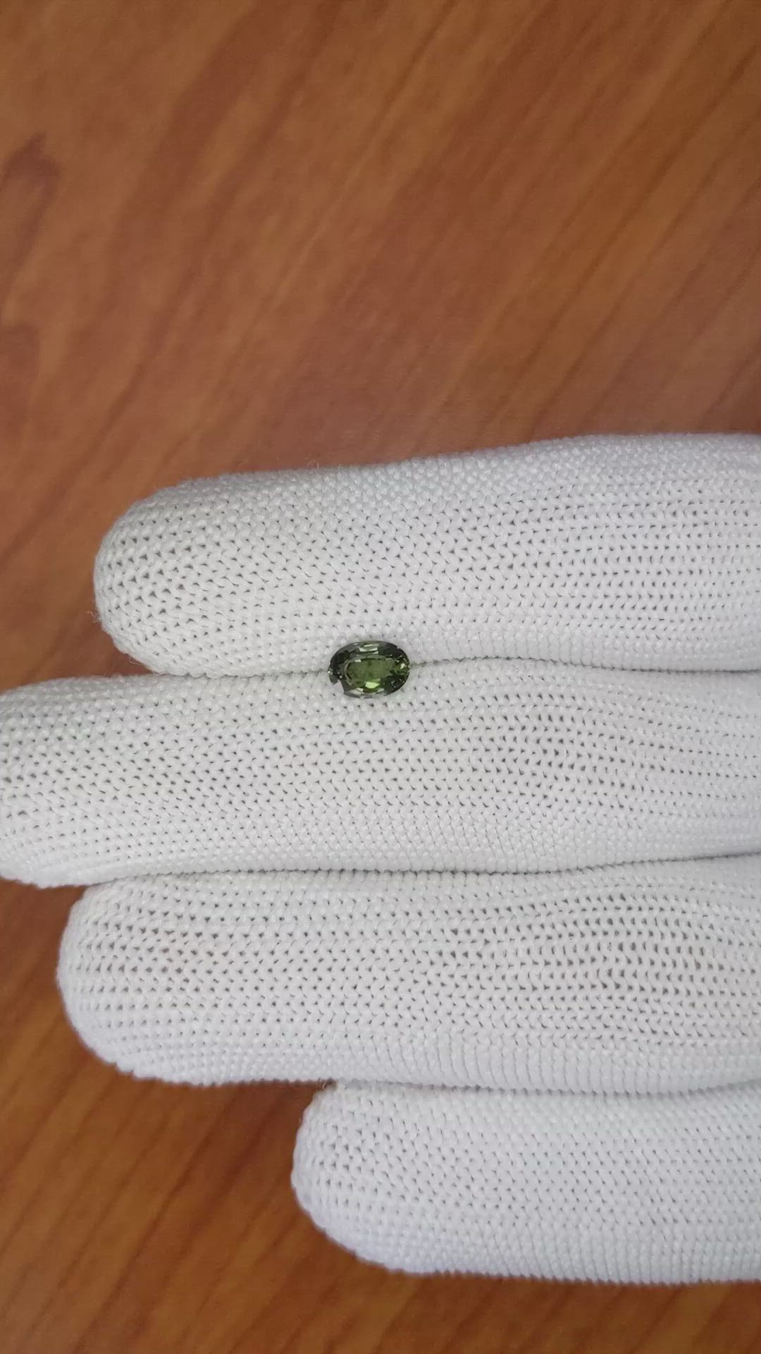 0.75 Ct. Green Sapphire from Madagascar Size Video