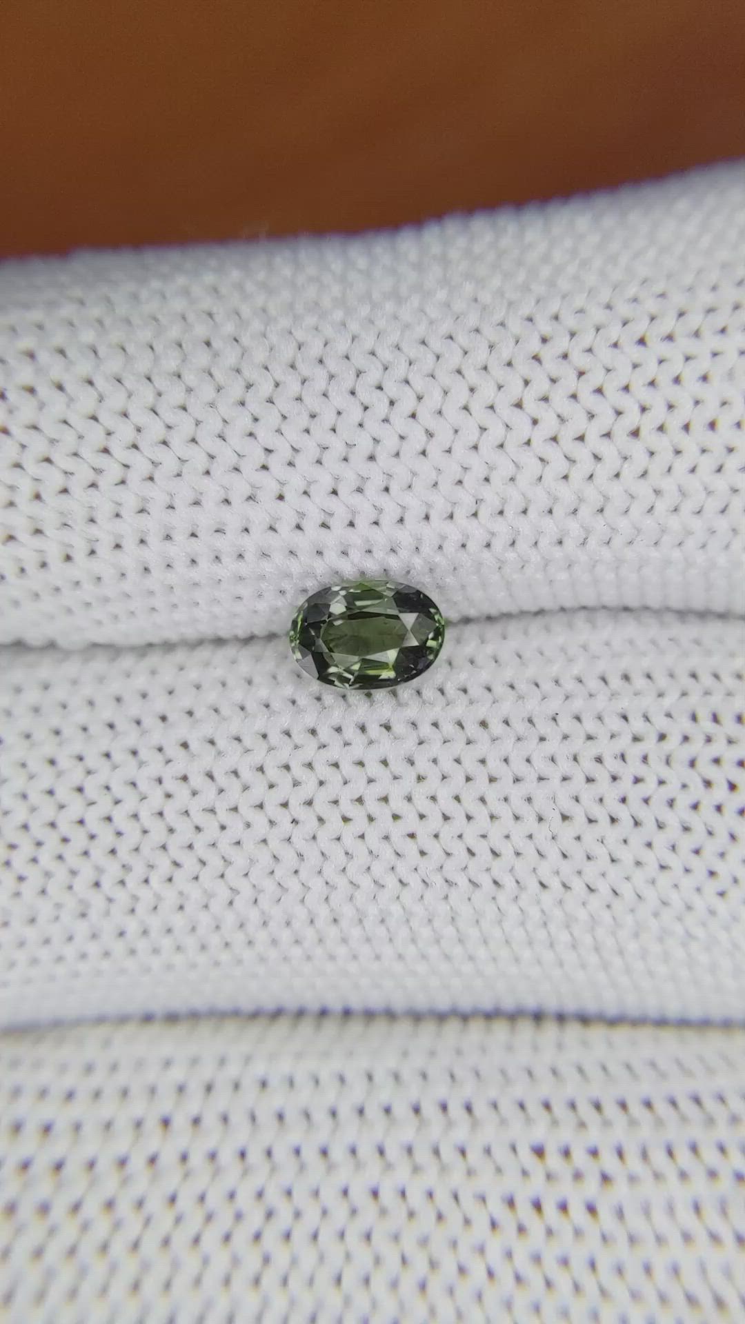 0.75 Ct. Green Sapphire from Madagascar Size Video