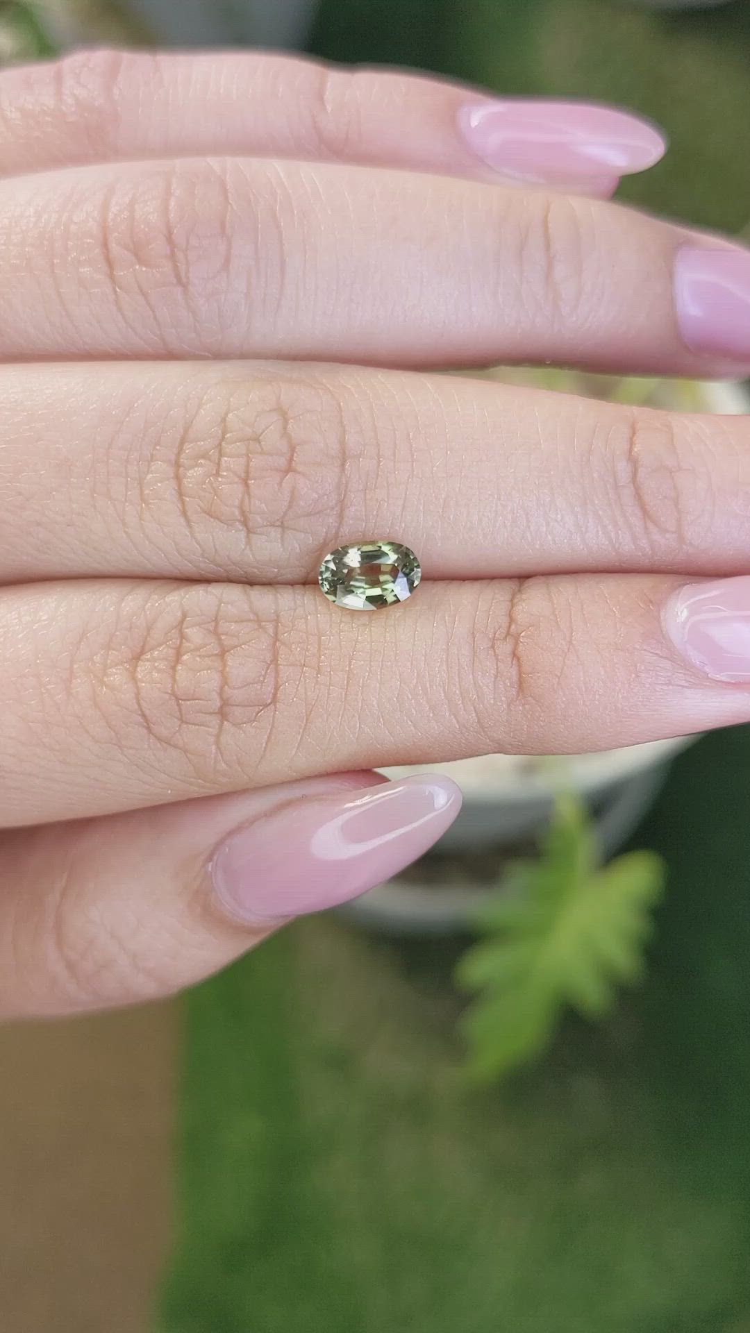 1.03 Ct. Yellowish Green Sapphire from Madagascar Size Video