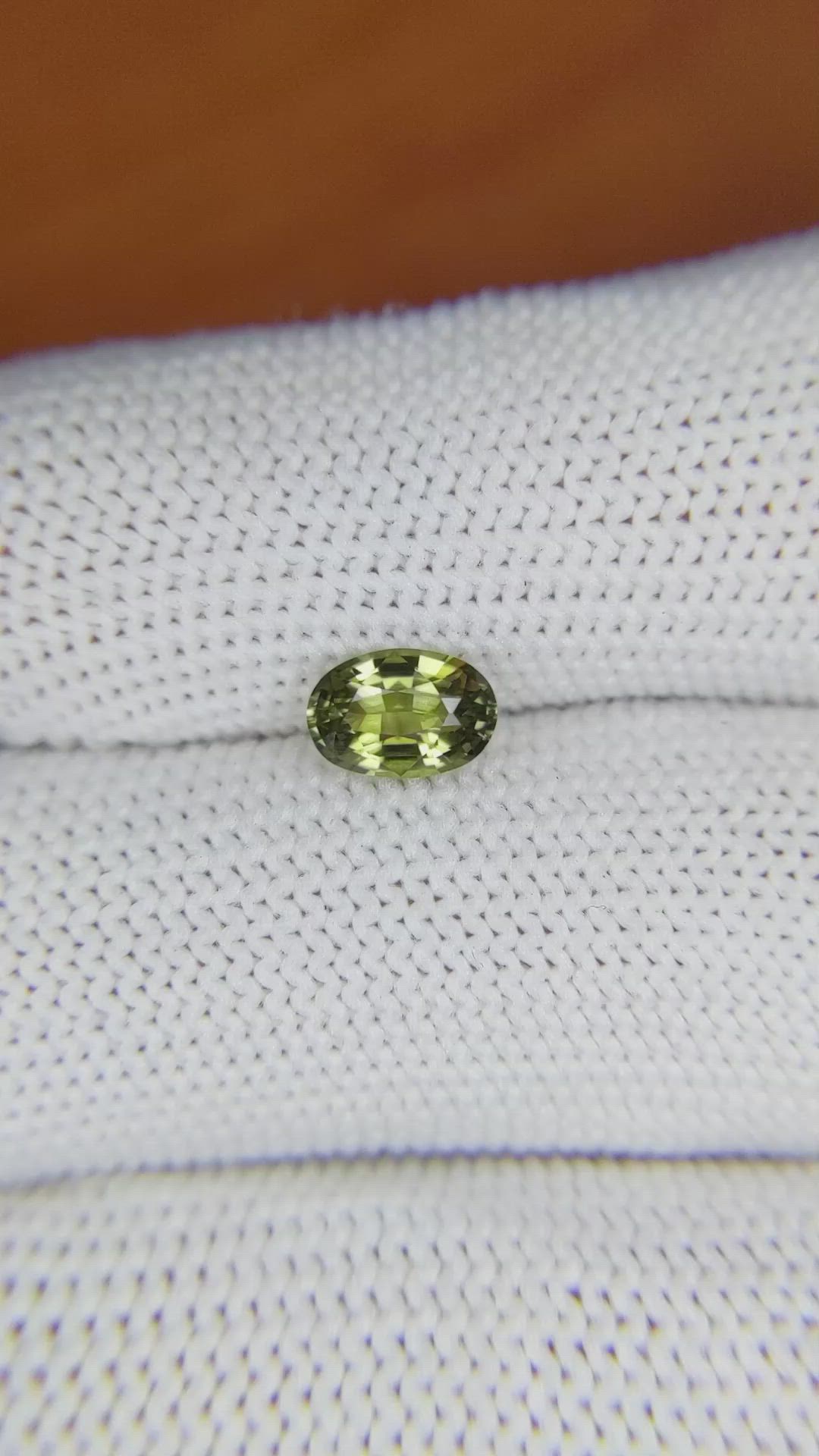 1.03 Ct. Yellowish Green Sapphire from Madagascar Size Video