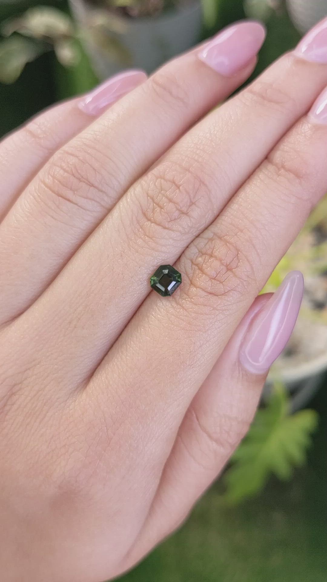 0.87 Ct. Green Sapphire from Madagascar Size Video