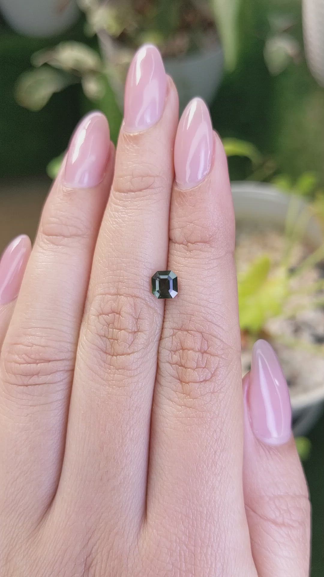 0.87 Ct. Green Sapphire from Madagascar Size Video