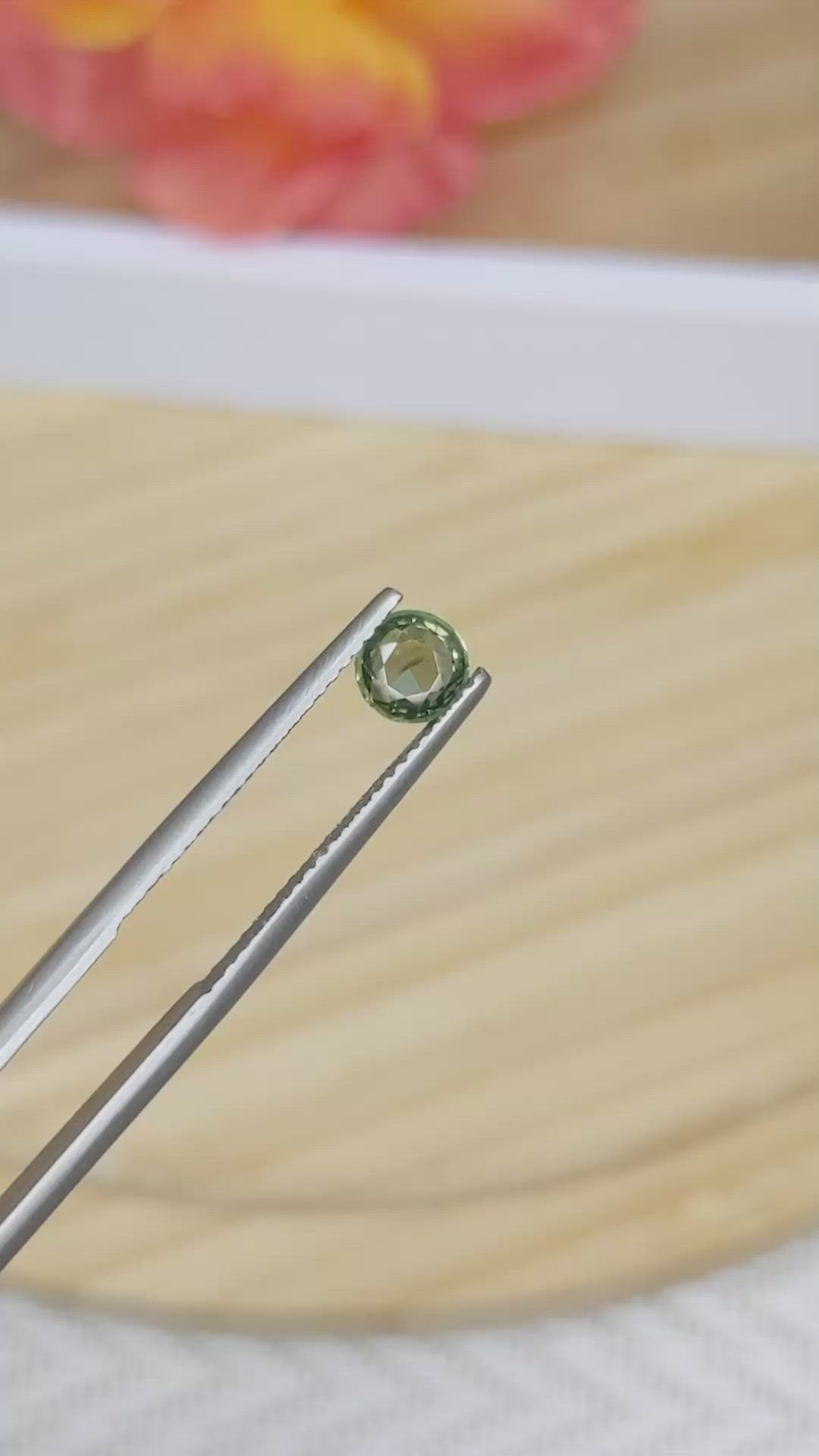 0.73 Ct. Green Sapphire from Madagascar Size Video