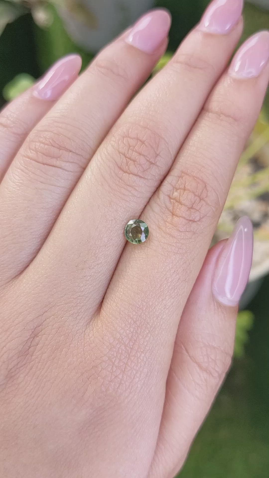 0.73 Ct. Green Sapphire from Madagascar Size Video