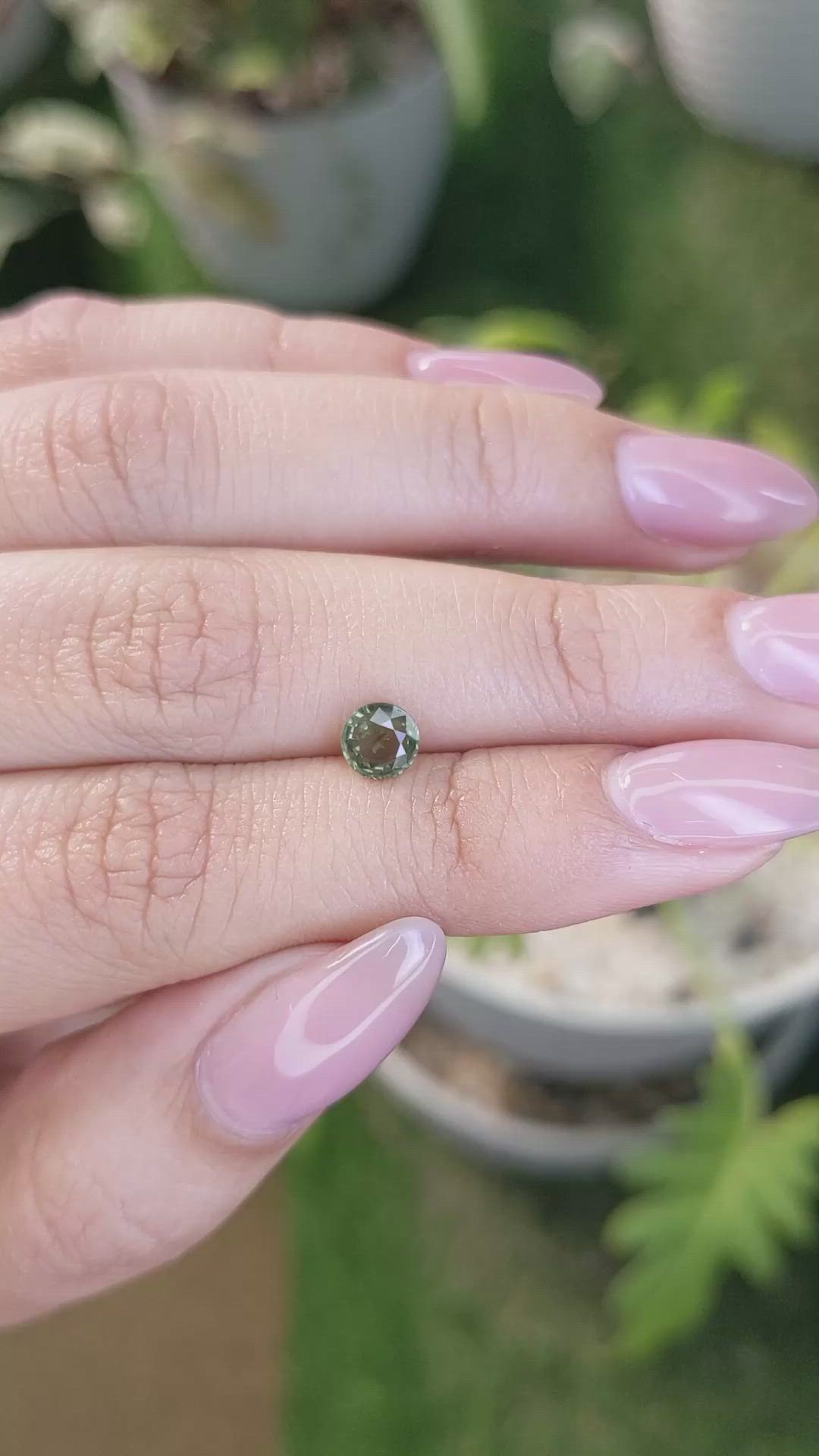 0.73 Ct. Green Sapphire from Madagascar Size Video