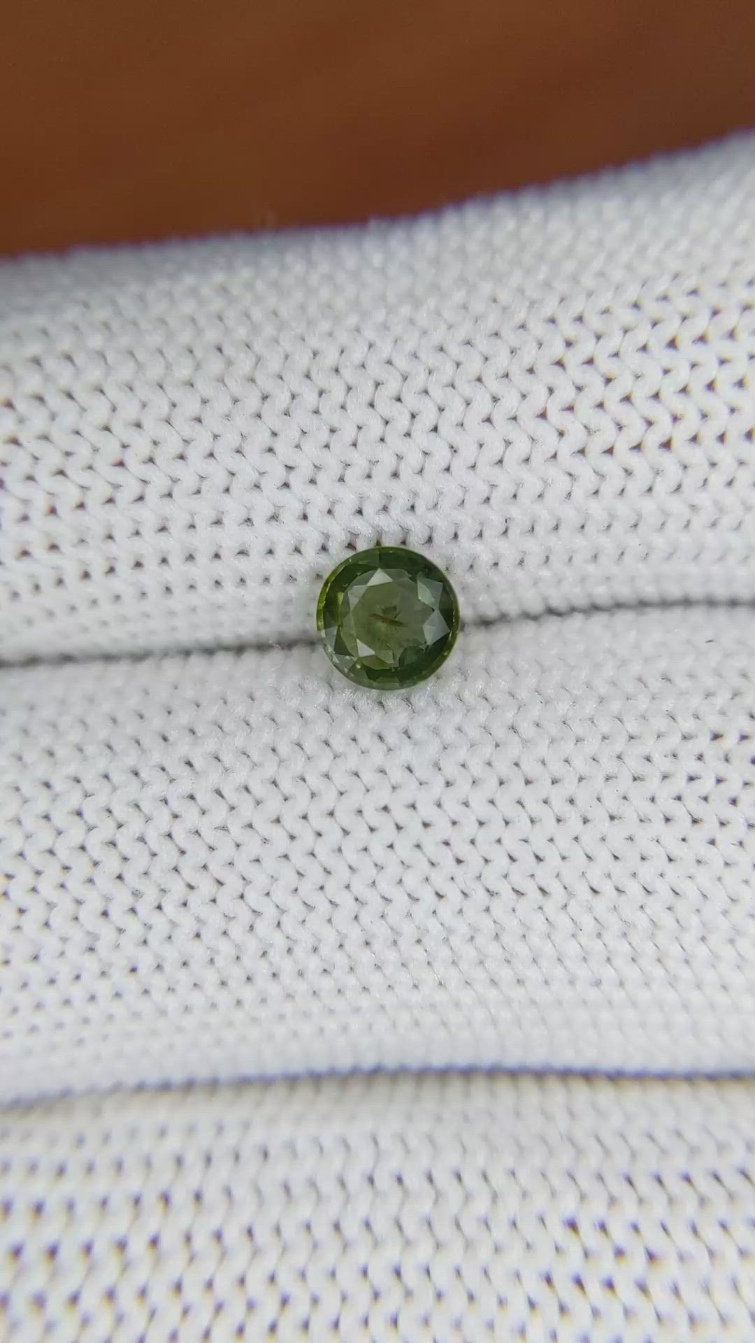 0.73 Ct. Green Sapphire from Madagascar Size Video