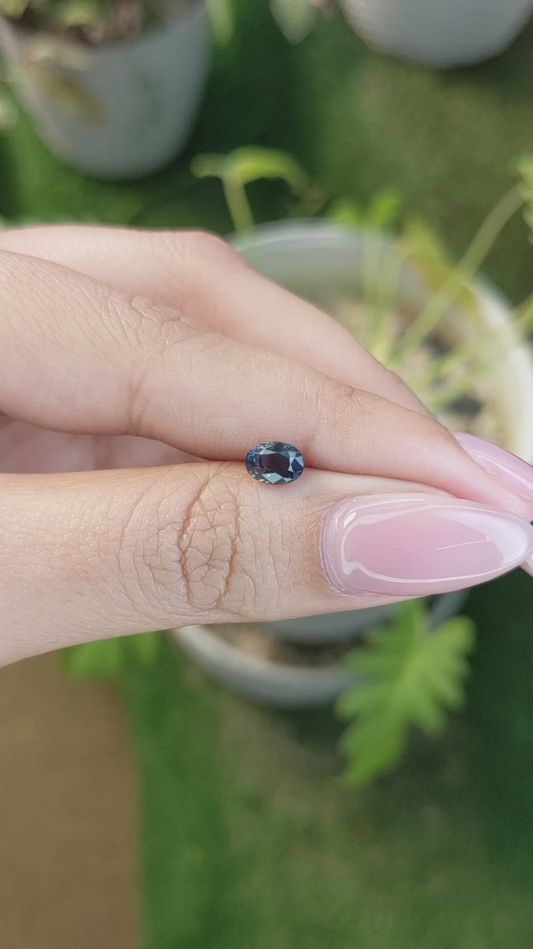 0.99 Ct. Greenish Blue Sapphire from Madagascar Size Video