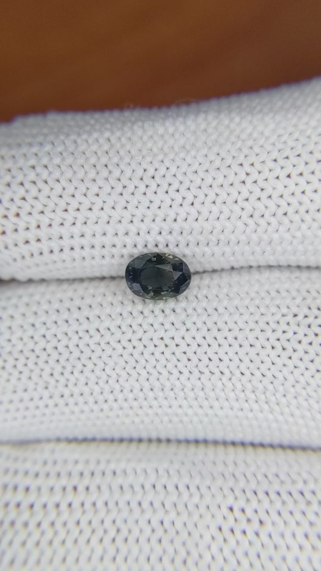 0.99 Ct. Greenish Blue Sapphire from Madagascar Size Video