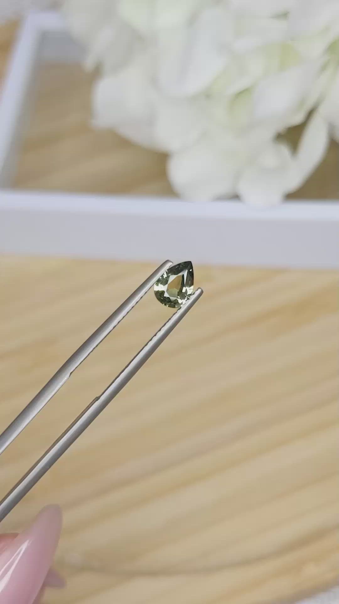 0.70 Ct. Yellowish Green Sapphire from Madagascar Size Video