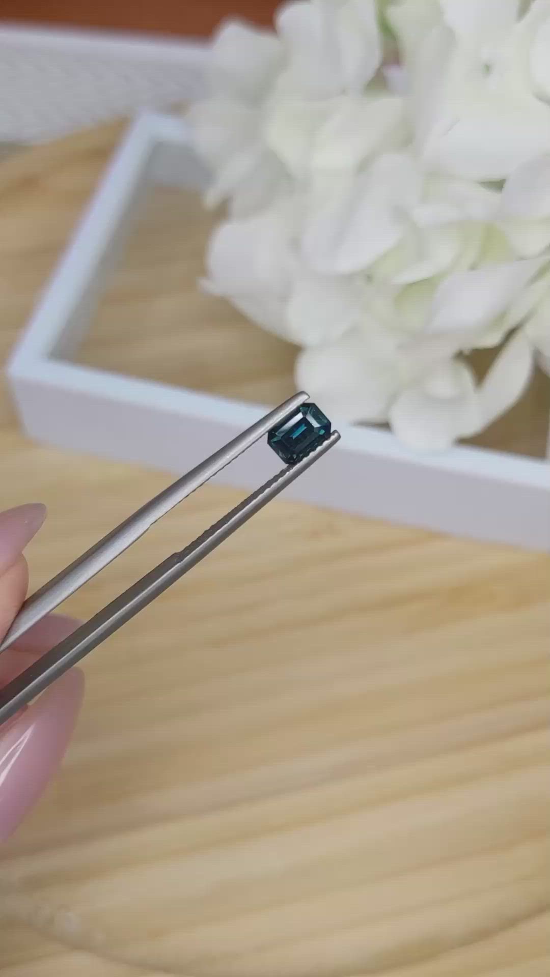 0.80 Ct. Greenish Blue Sapphire from Madagascar Size Video