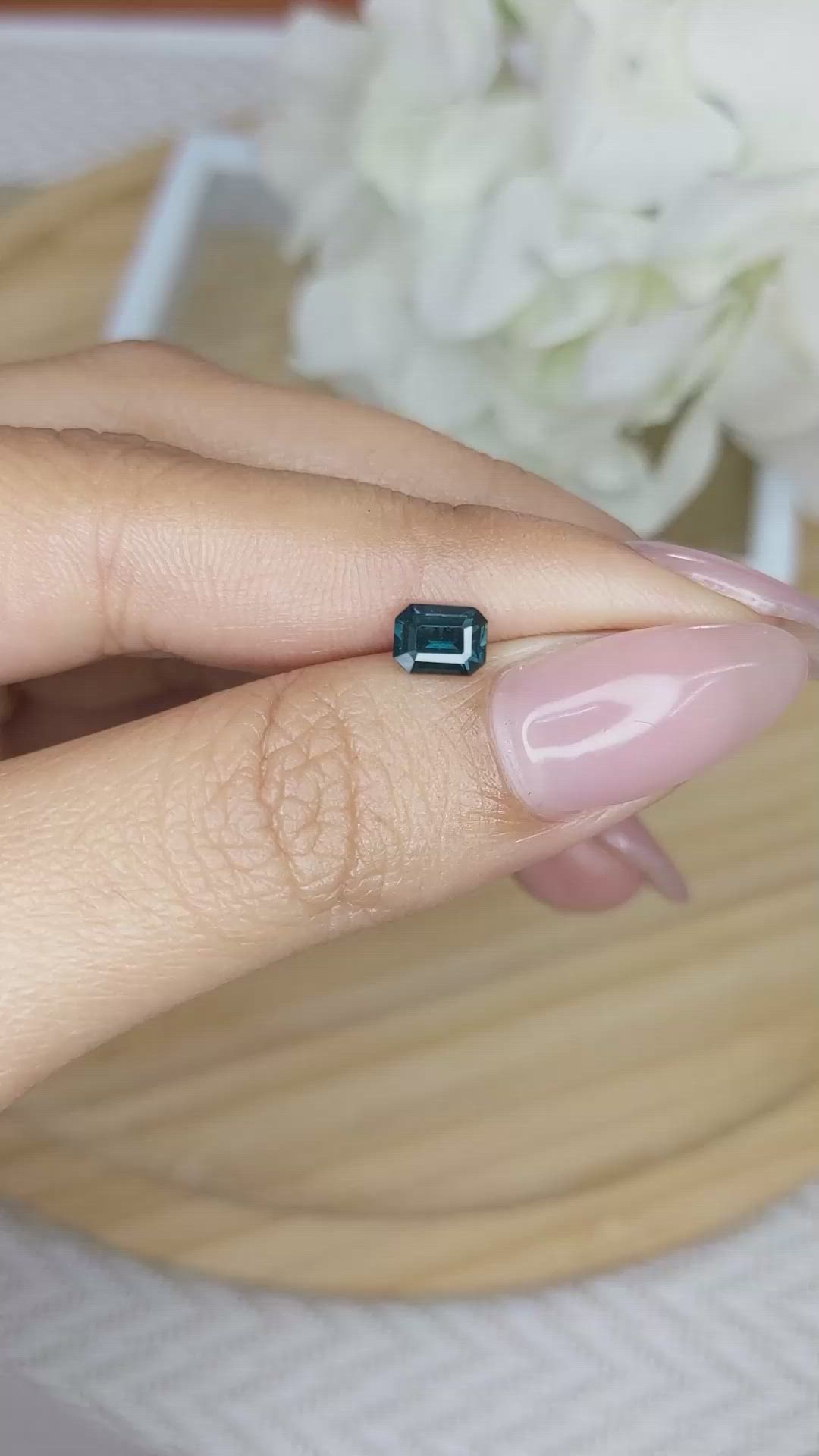 0.80 Ct. Greenish Blue Sapphire from Madagascar Size Video