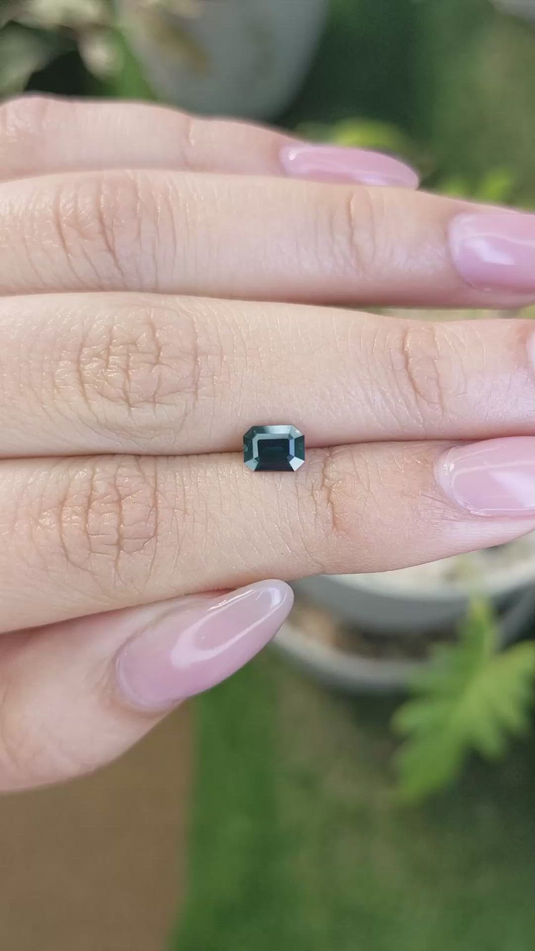 0.80 Ct. Greenish Blue Sapphire from Madagascar Size Video