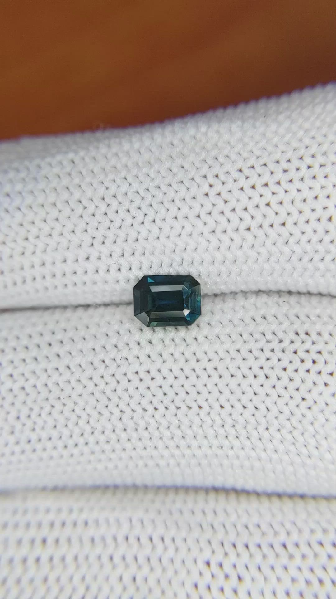 0.80 Ct. Greenish Blue Sapphire from Madagascar Size Video