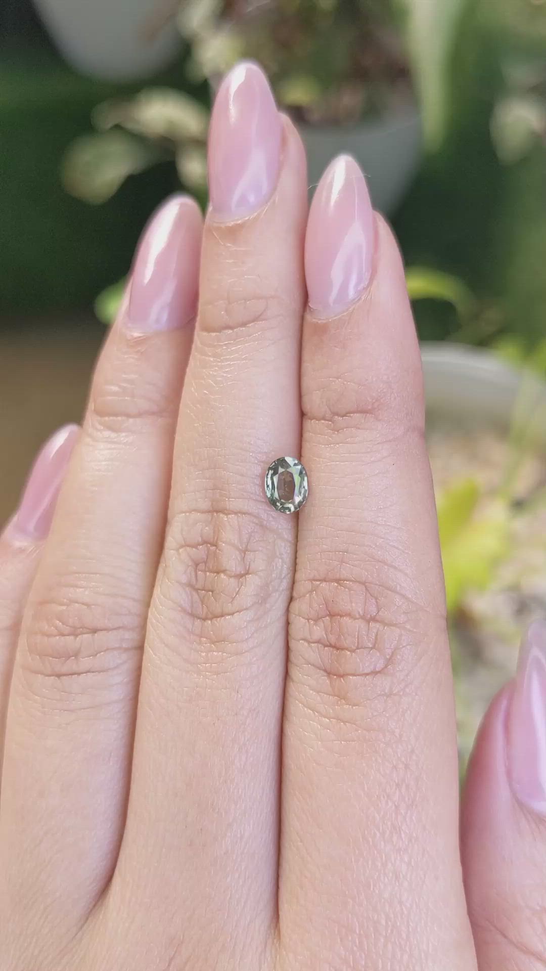 0.74 Ct. Green Sapphire from Madagascar Size Video