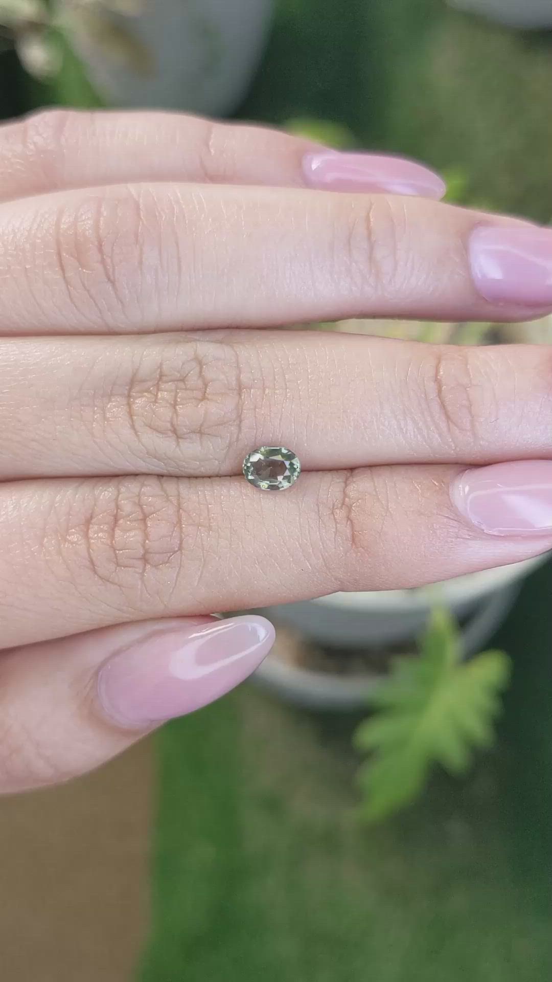 0.74 Ct. Green Sapphire from Madagascar Size Video