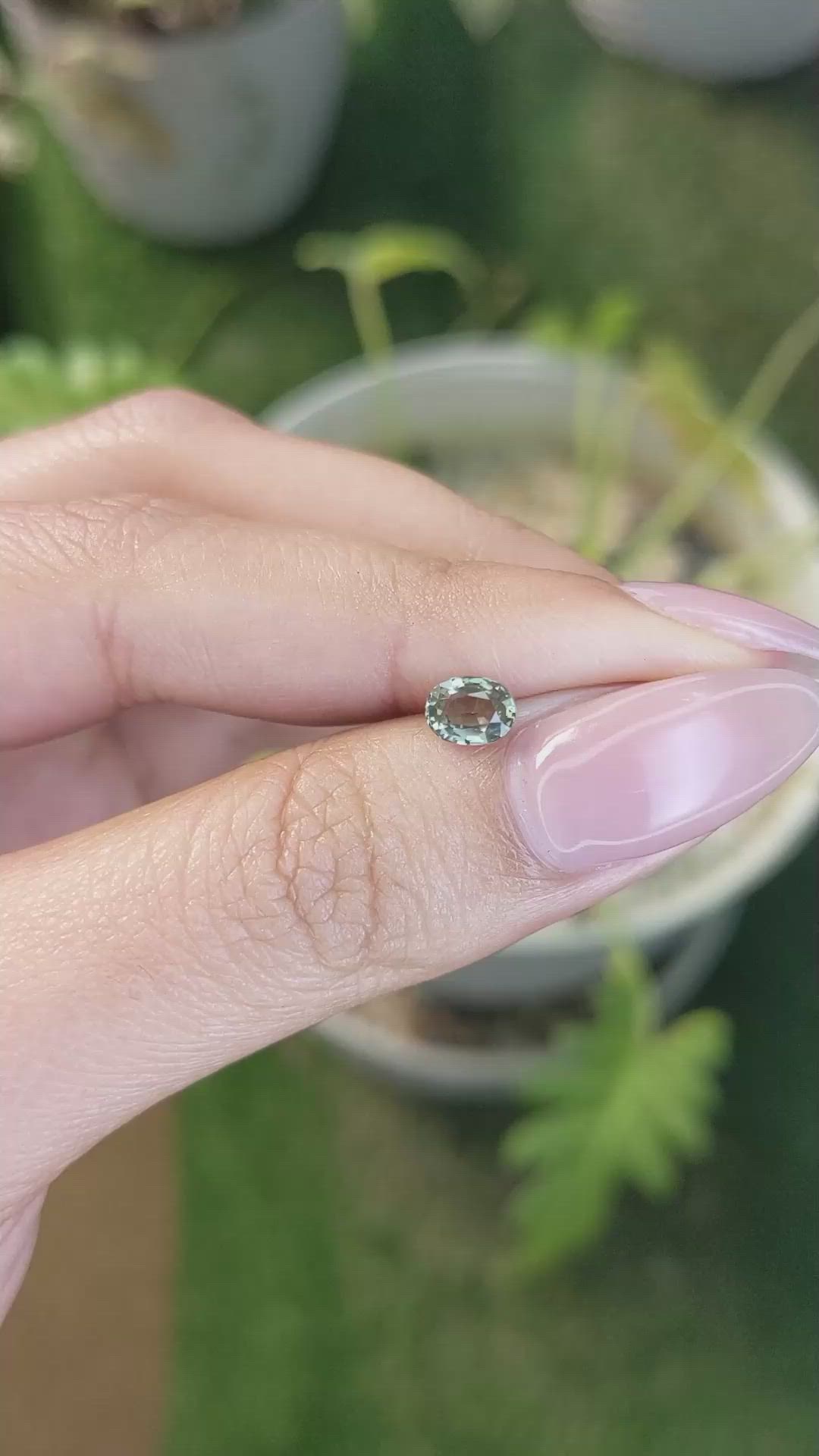 0.74 Ct. Green Sapphire from Madagascar Size Video