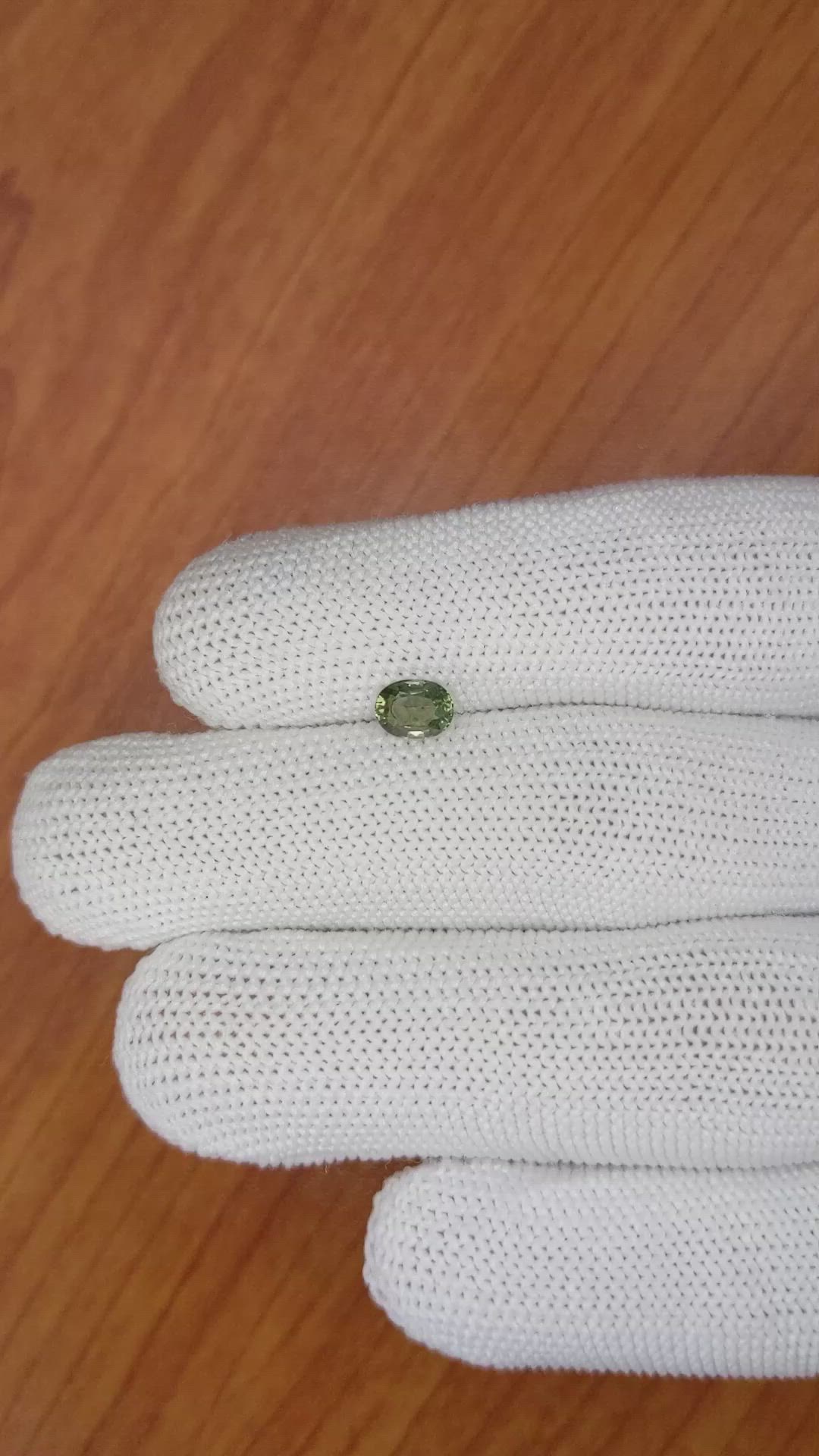 0.74 Ct. Green Sapphire from Madagascar Size Video