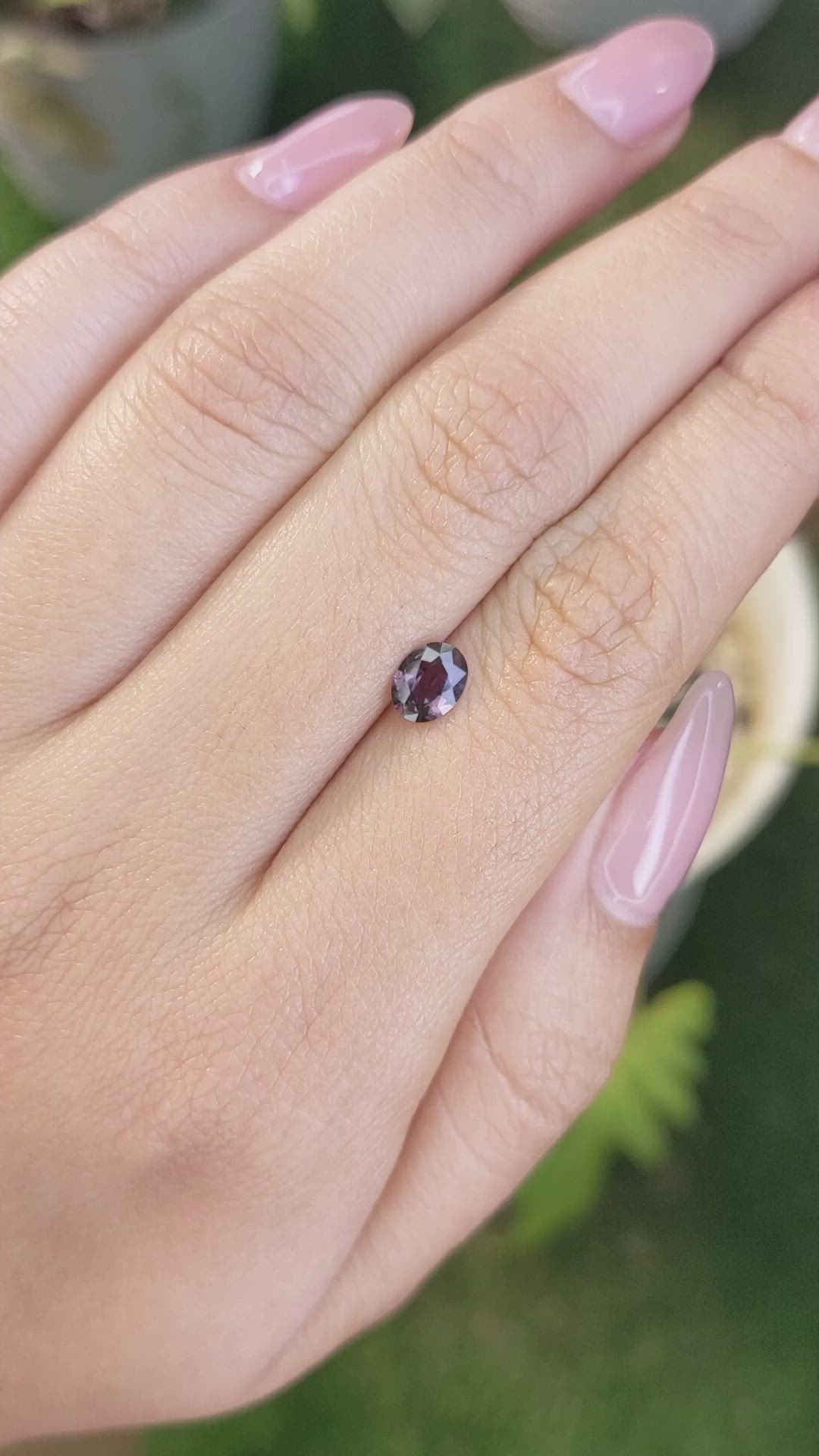 0.64 Ct. Pinkish Purple Sapphire from Madagascar Size Video