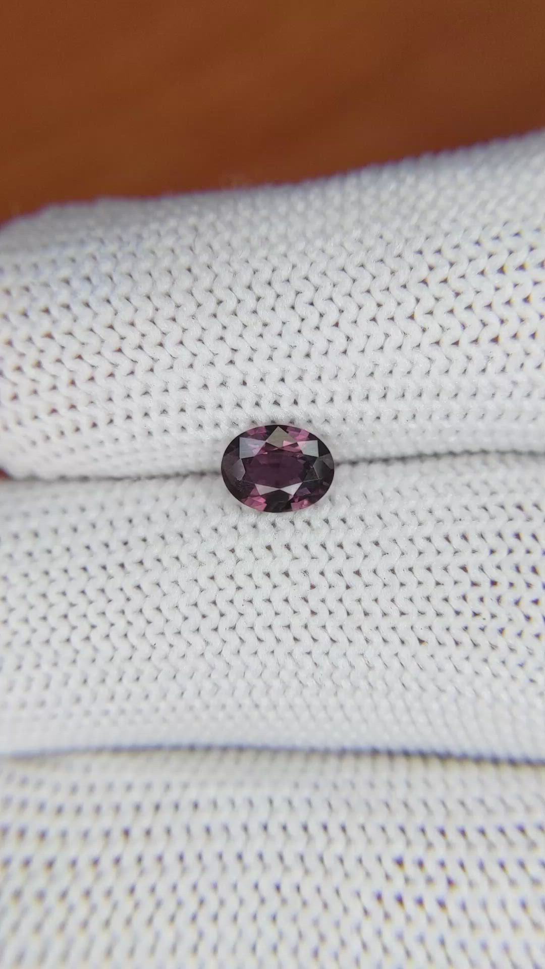 0.64 Ct. Pinkish Purple Sapphire from Madagascar Size Video