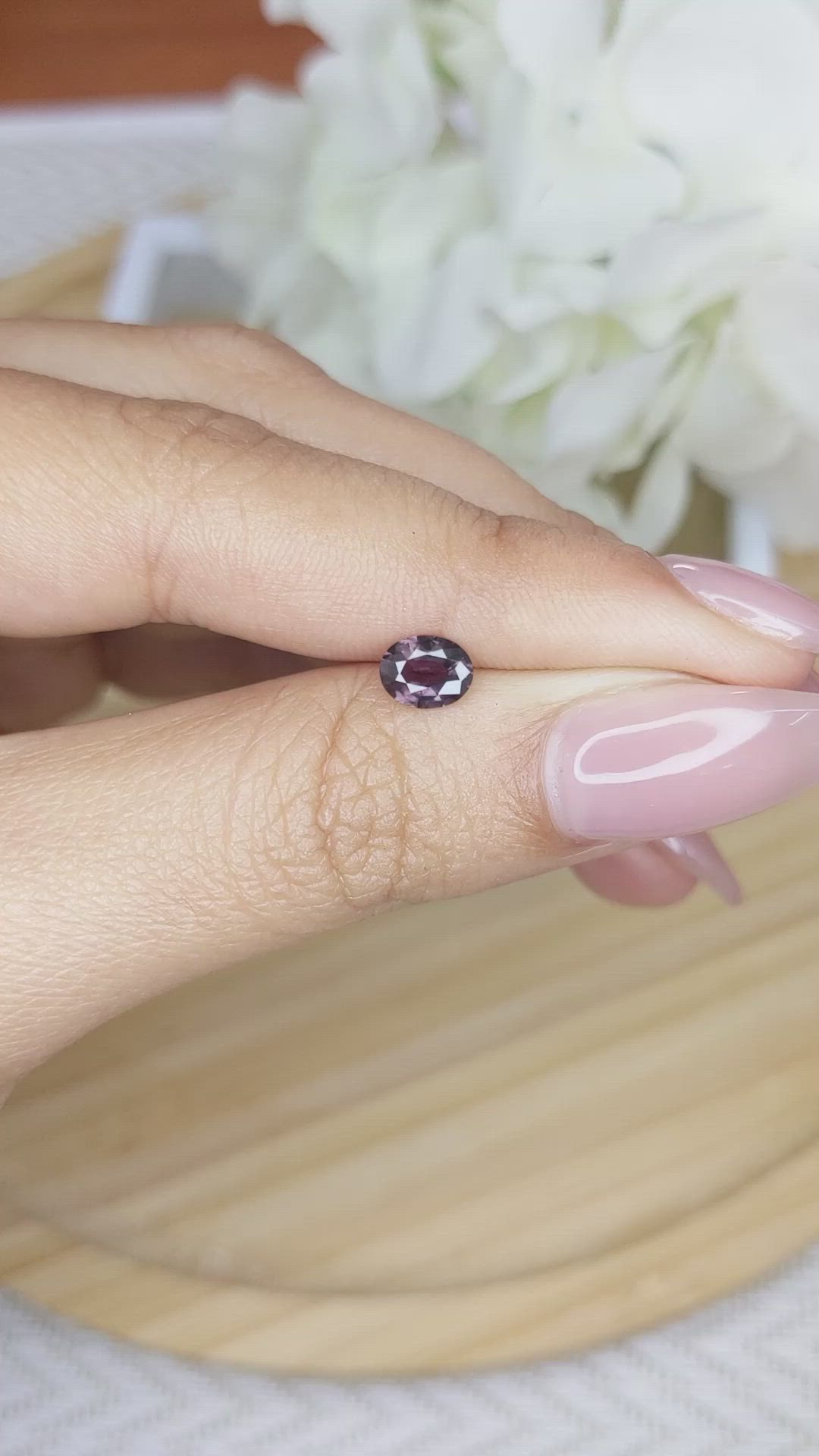 0.64 Ct. Pinkish Purple Sapphire from Madagascar Size Video