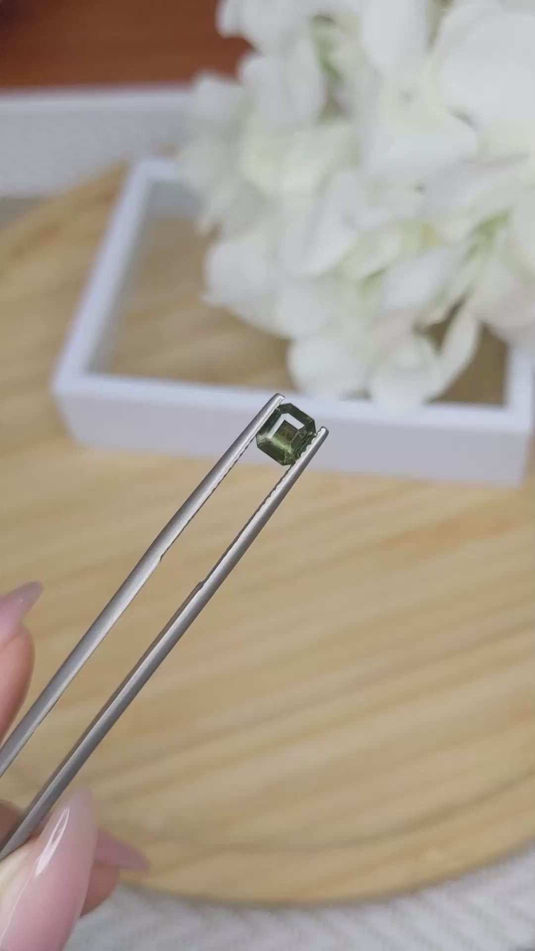 0.82 Ct. Yellowish Green Sapphire from Madagascar Size Video