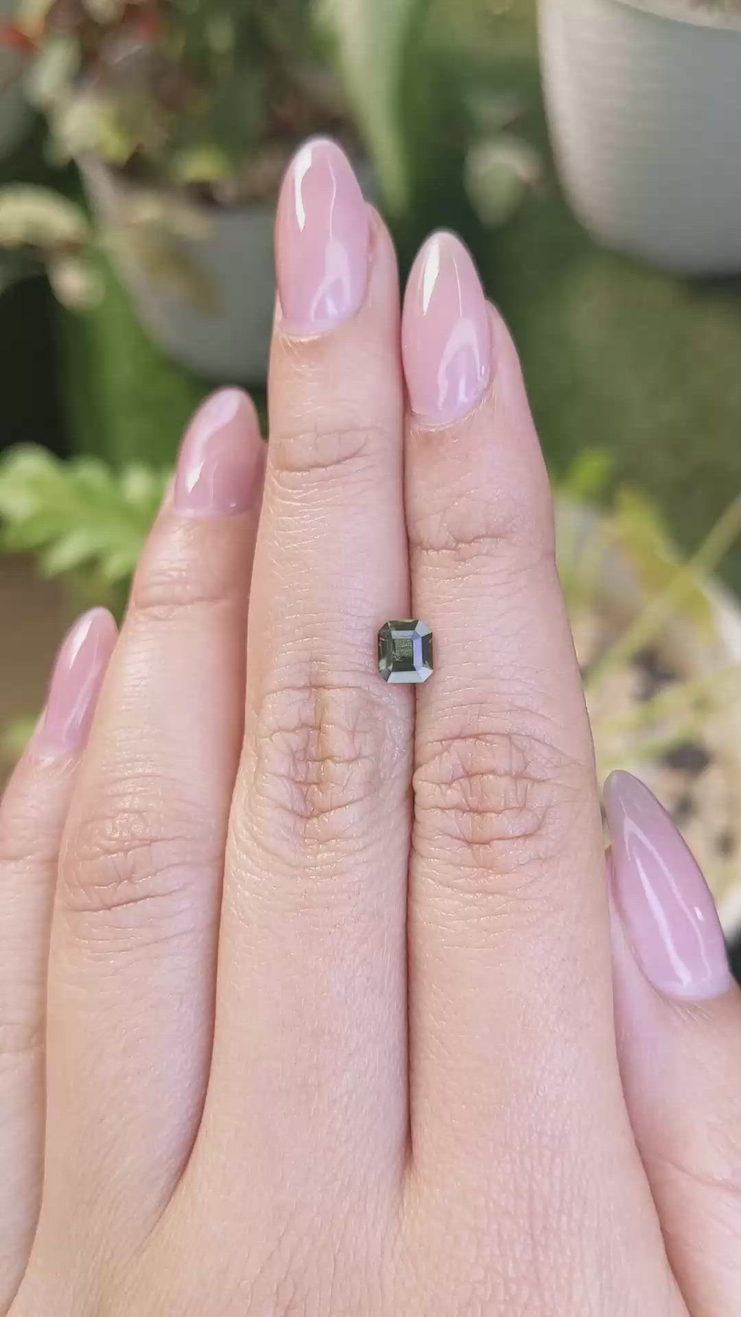 0.82 Ct. Yellowish Green Sapphire from Madagascar Size Video