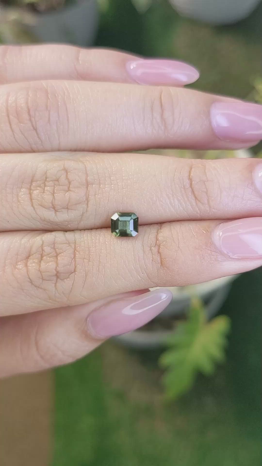 0.82 Ct. Yellowish Green Sapphire from Madagascar Size Video