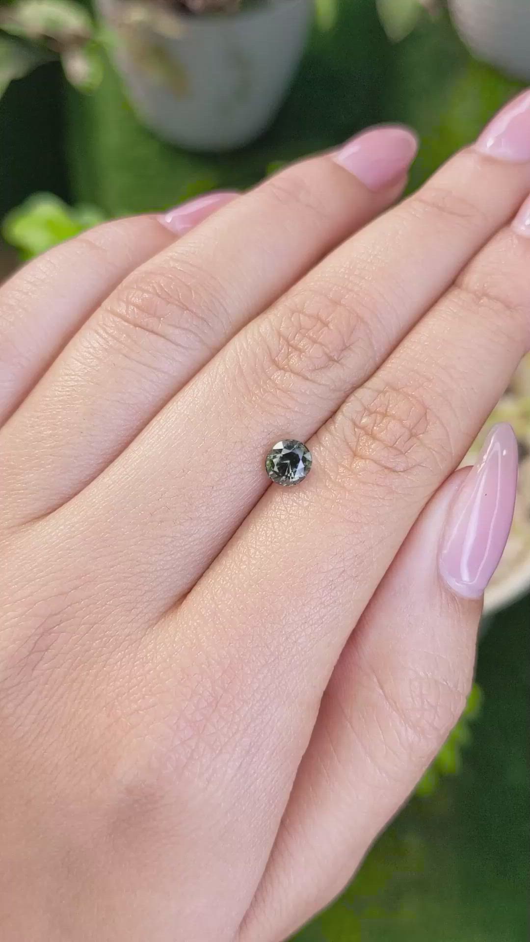 0.97 Ct. Yellowish Green Sapphire from Madagascar Size Video