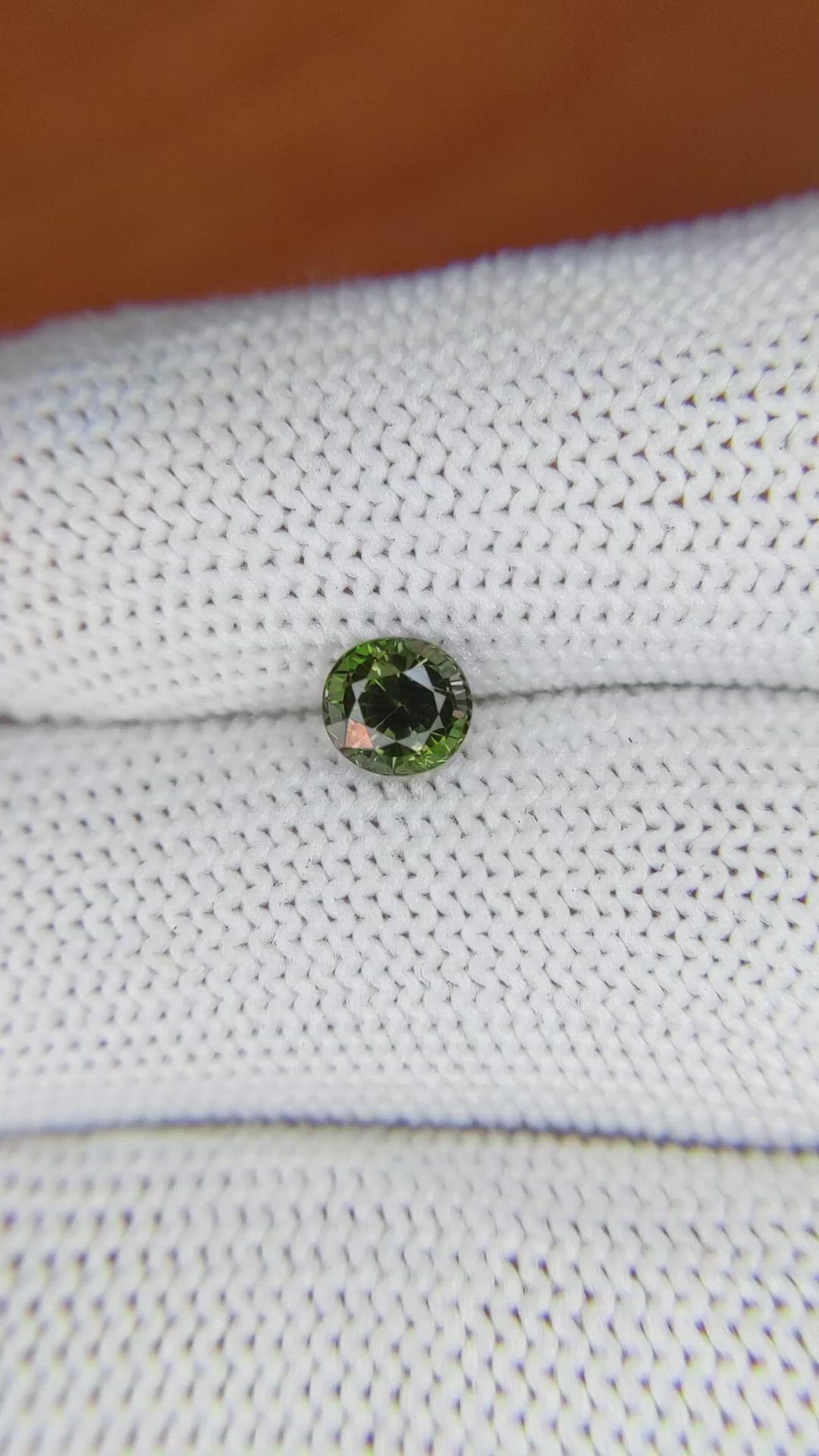 0.97 Ct. Yellowish Green Sapphire from Madagascar Size Video