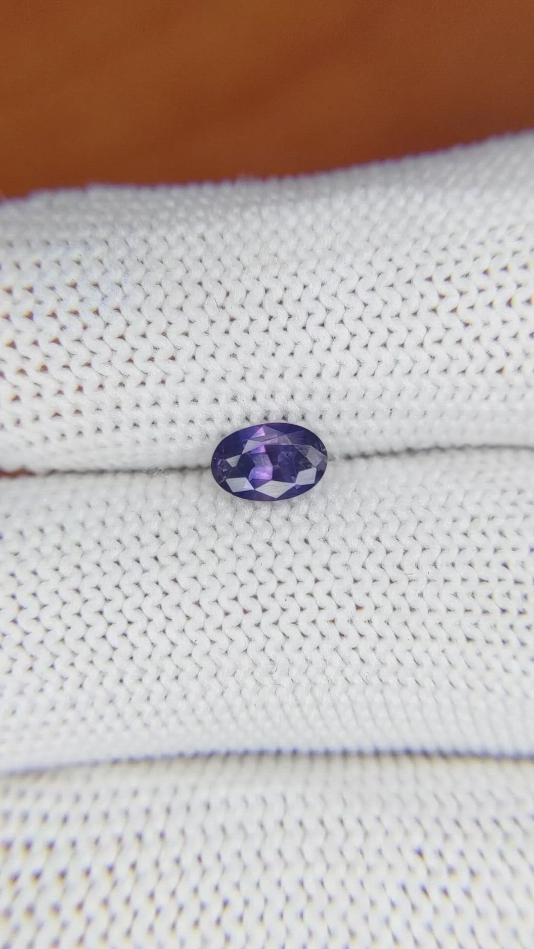 0.66 Ct. Purple Sapphire from Ceylon (Sri Lanka) Size Video