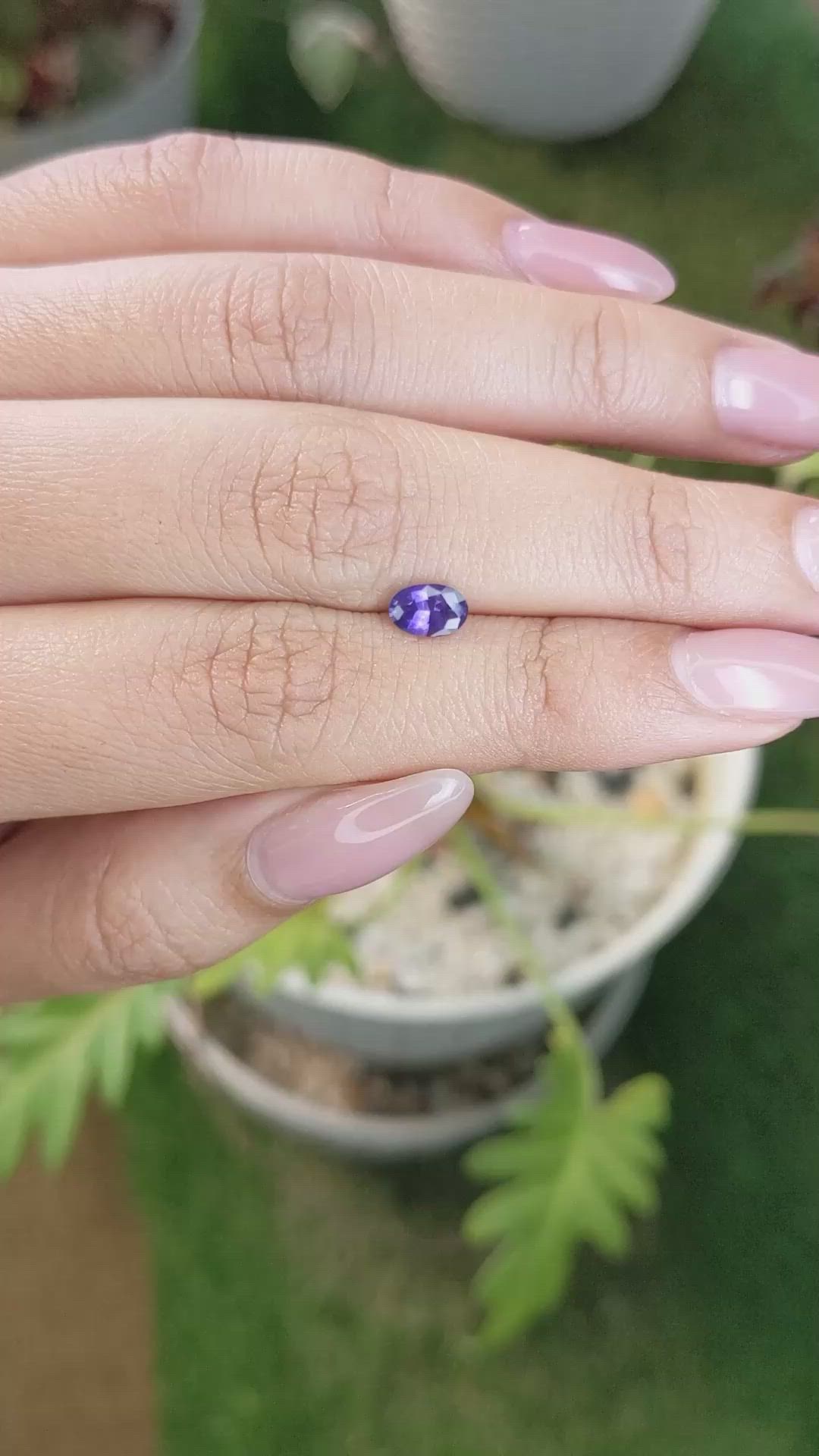 0.66 Ct. Purple Sapphire from Ceylon (Sri Lanka) Size Video