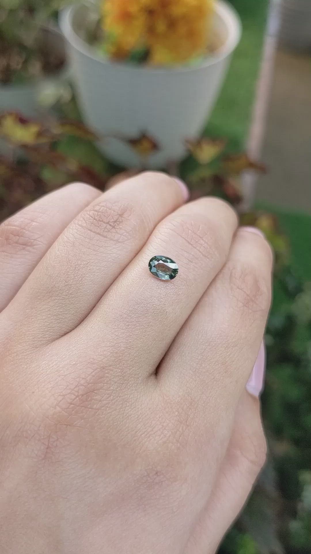 0.68 Ct. Green Sapphire from Madagascar Size Video