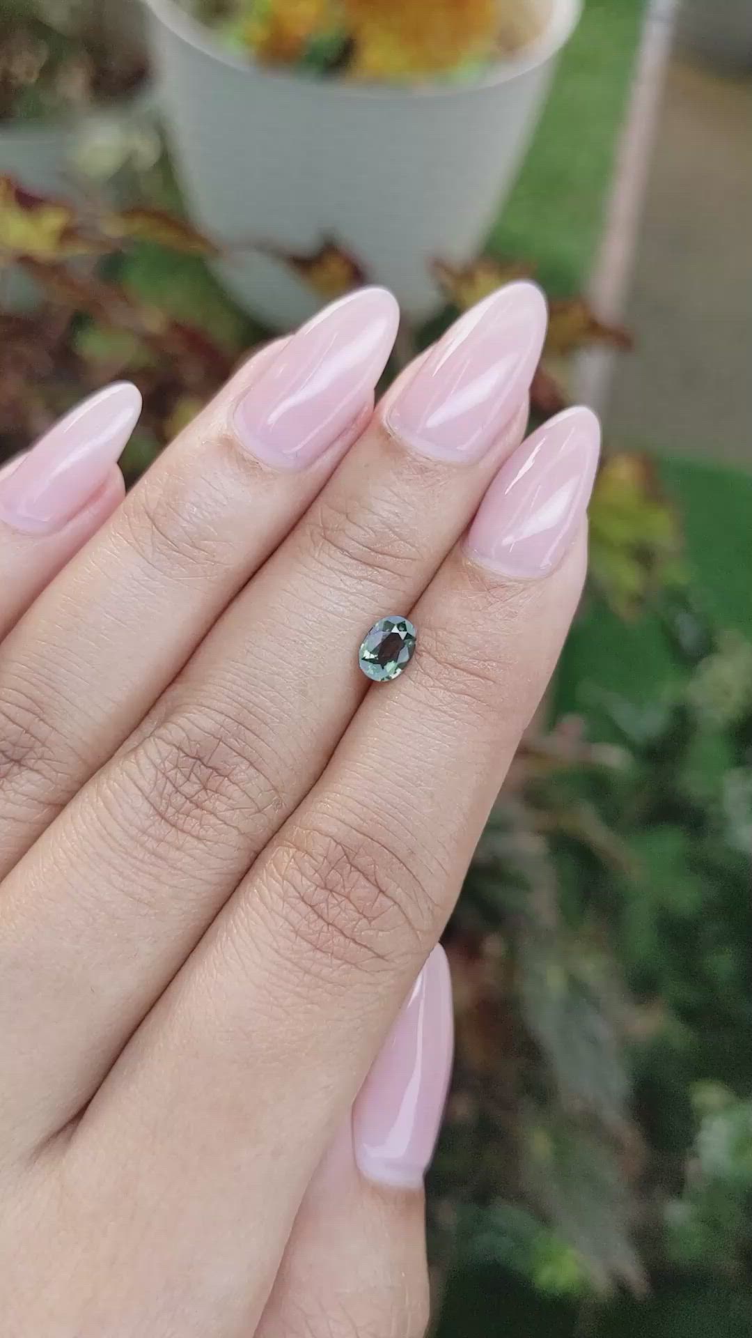 0.68 Ct. Green Sapphire from Madagascar Size Video