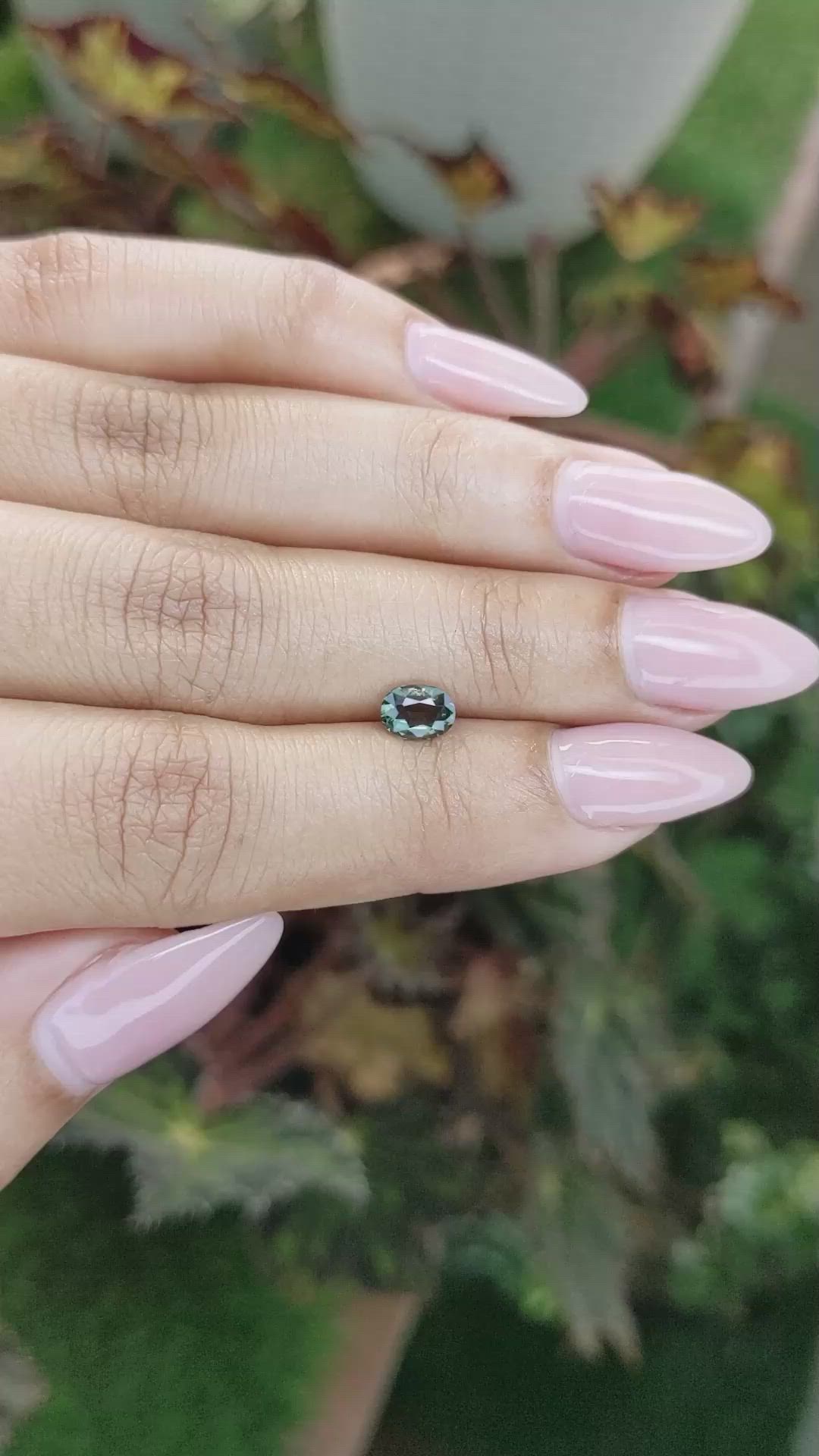 0.68 Ct. Green Sapphire from Madagascar Size Video